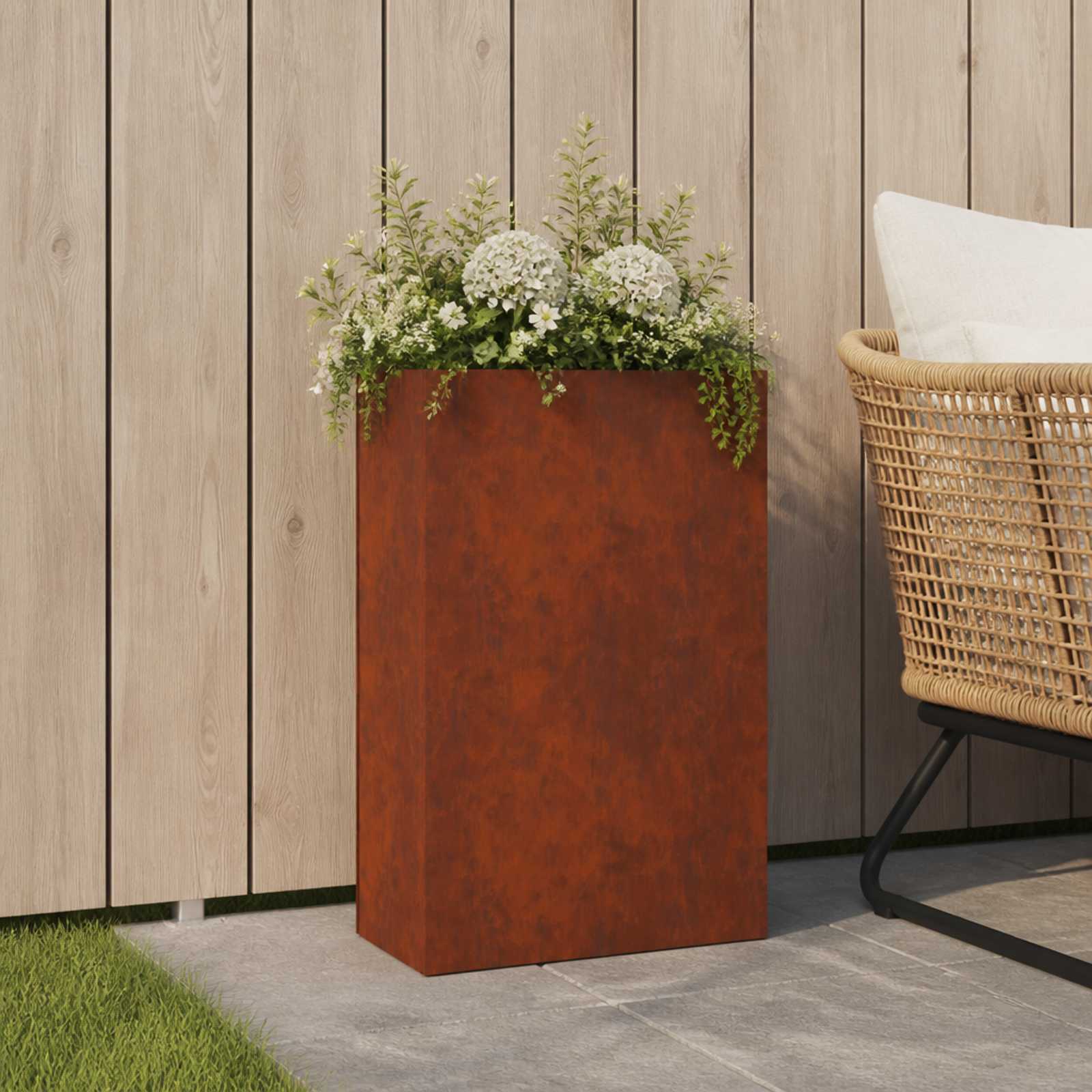 Vaso da giardino Ruggine 40 x 20 x 75 cm Acciaio Corten