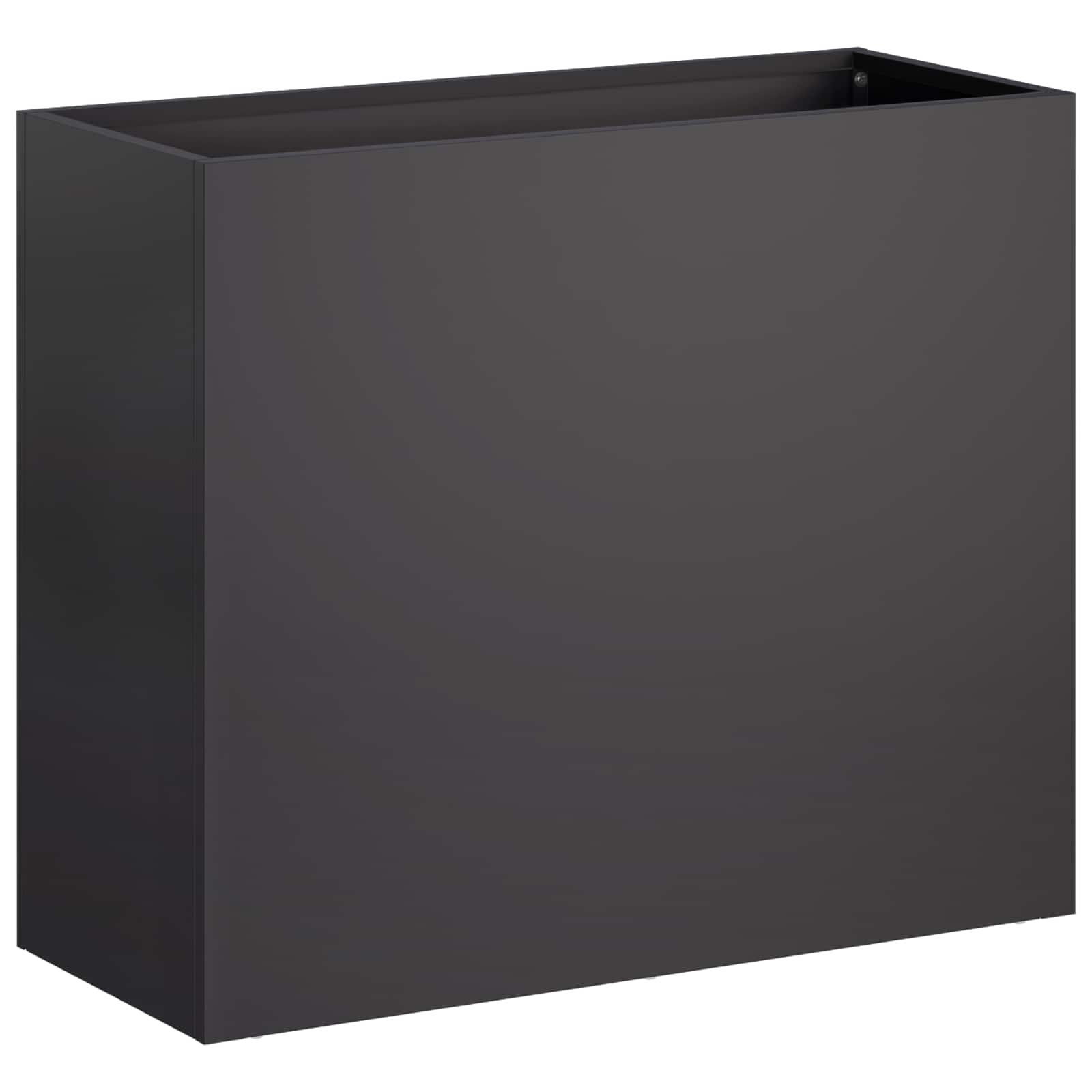 Vaso da giardino Nero 50 x 20 x 40 cm Acciaio laminato a freddo
