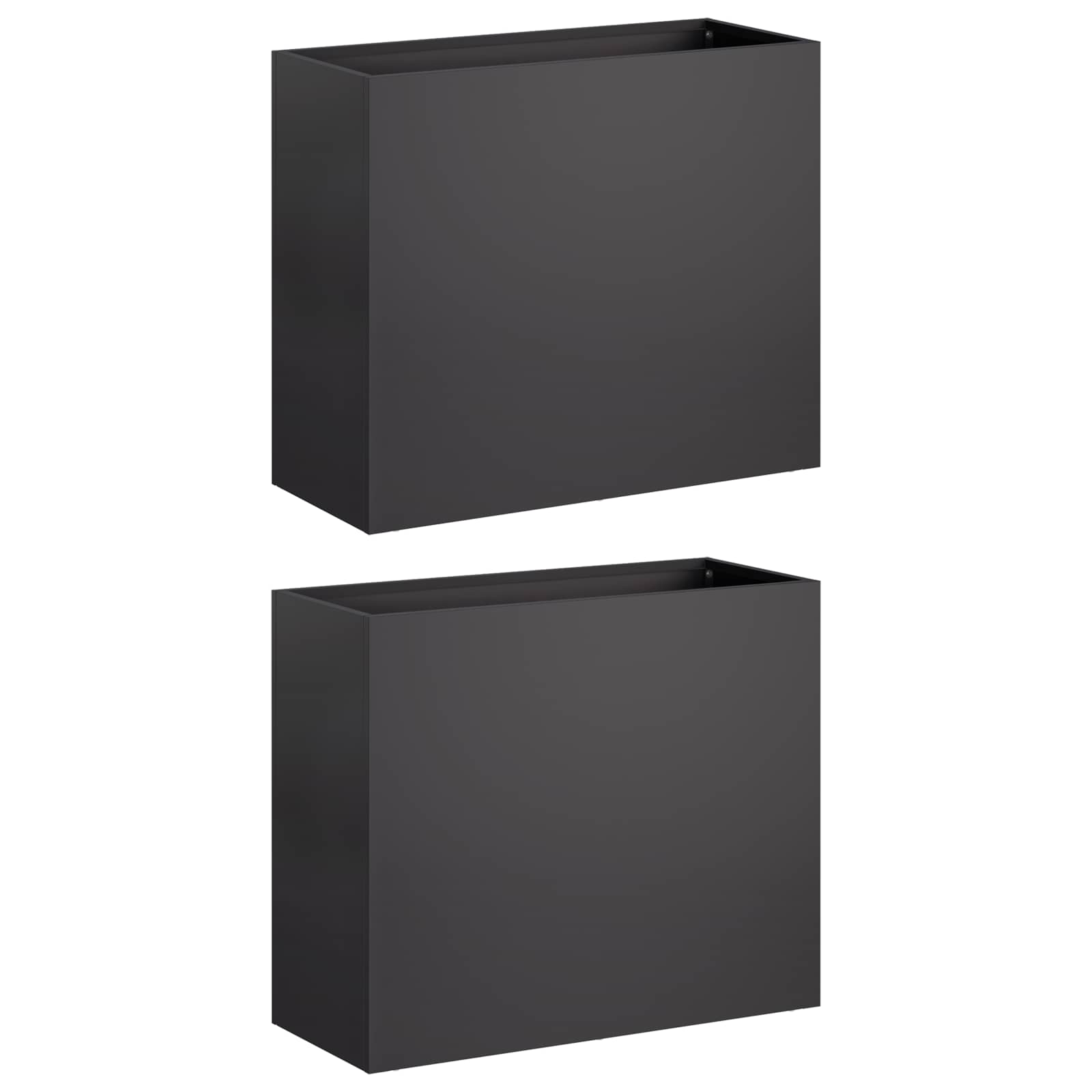 Vaso da giardino 2 pz Nero 50 x 20 x 40 cm