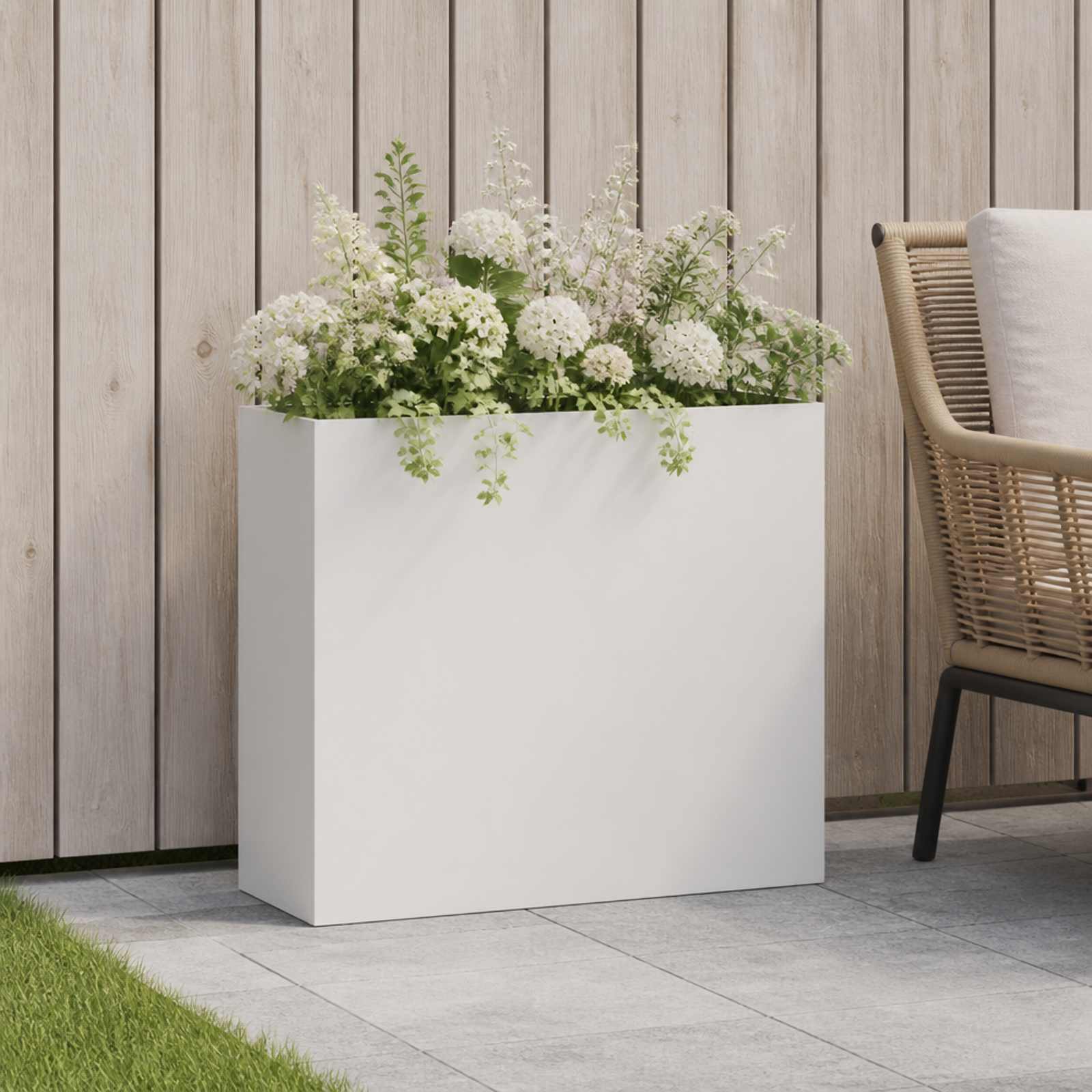 Vaso da giardino Bianco 50 x 20 x 40 cm