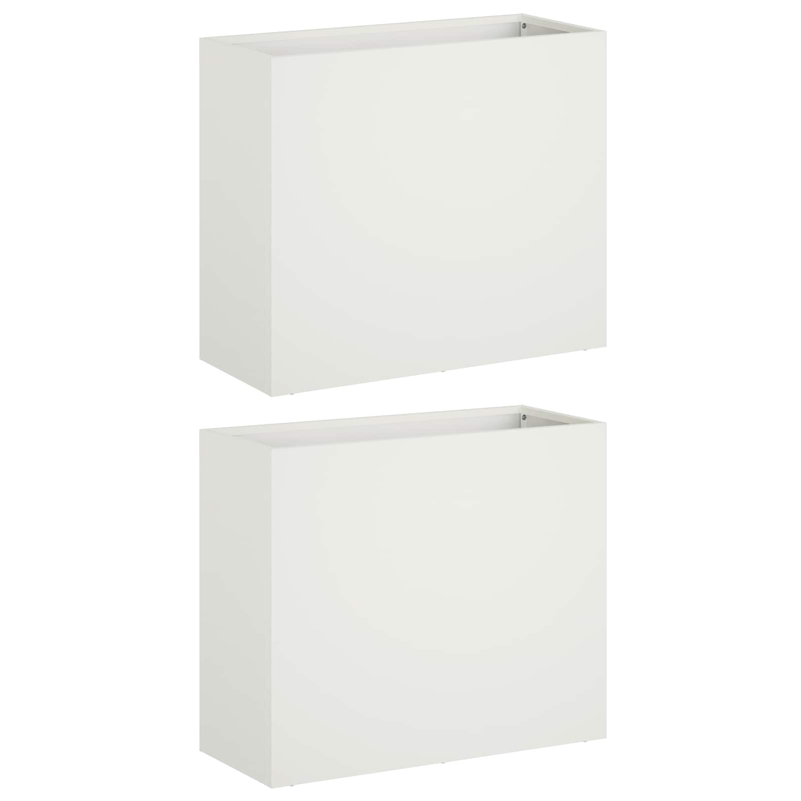 Vaso da giardino 2 pz Bianco 50 x 20 x 40 cm