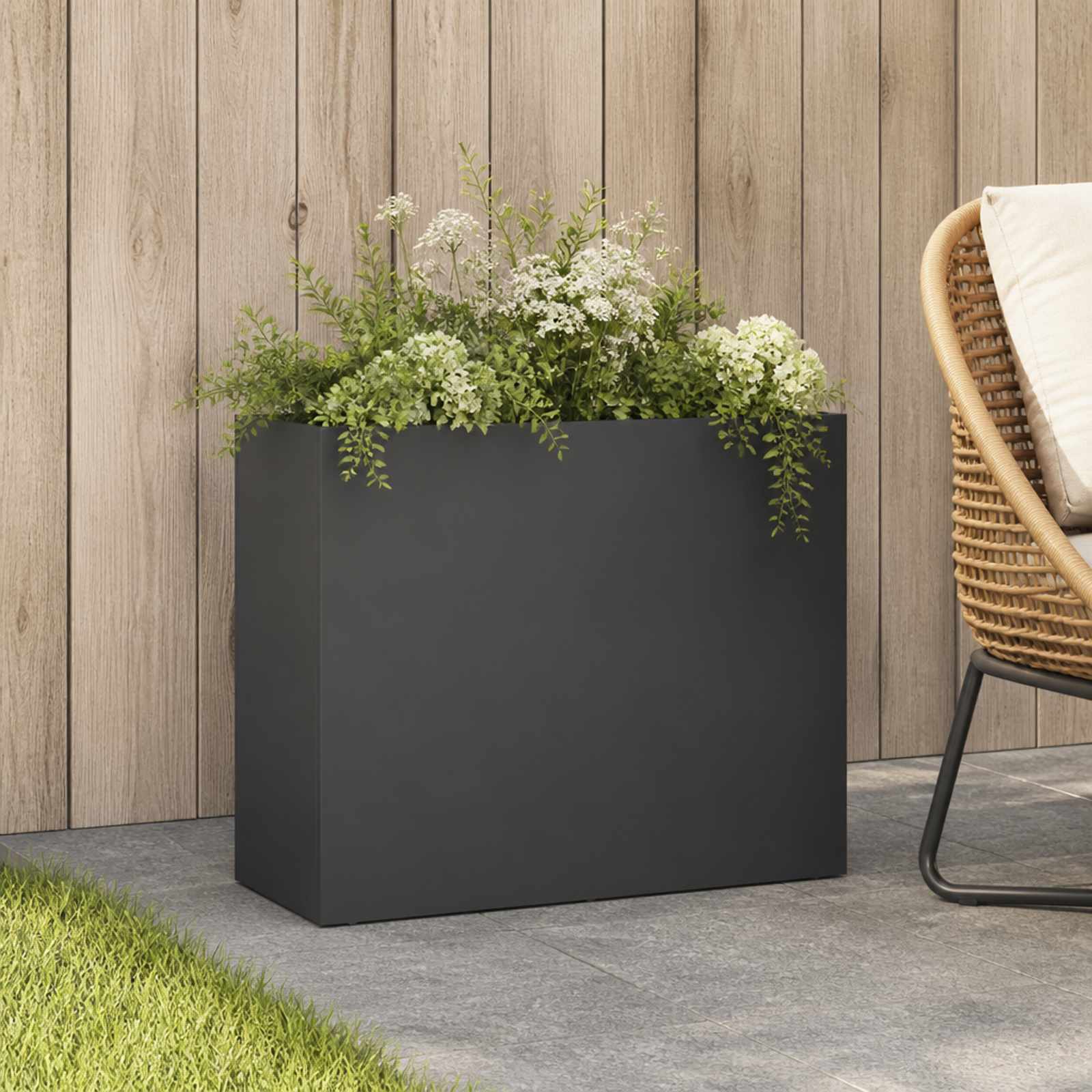 Vaso da giardino Antracite 50 x 20 x 40 cm