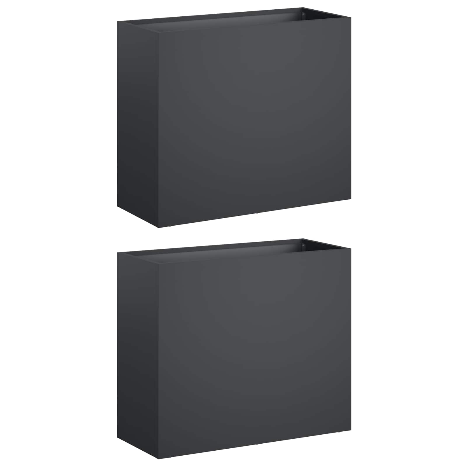 Vaso da giardino 2 pz Antracite 50 x 20 x 40 cm