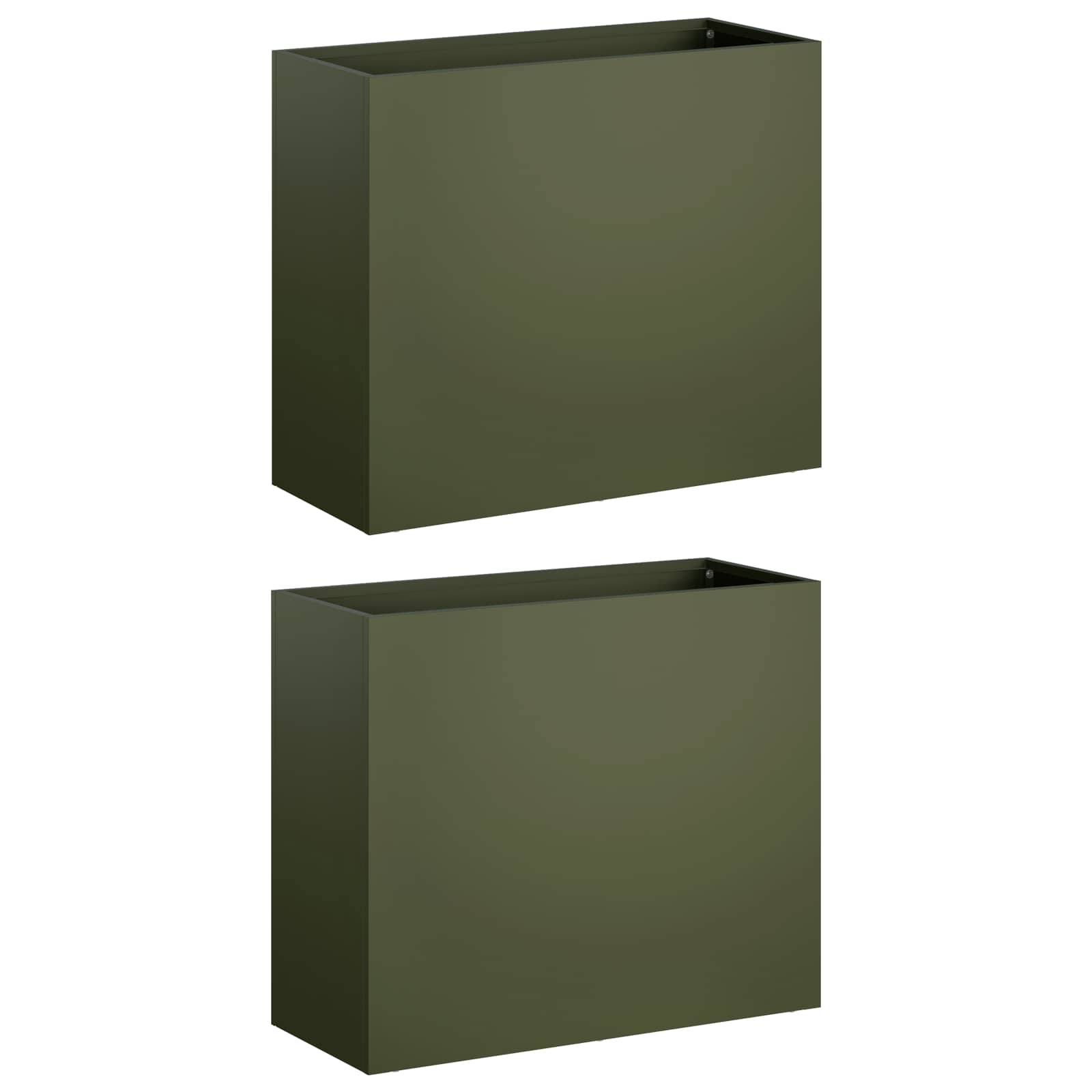 Vaso da giardino 2 pz Verde Oliva 50 x 20 x 40 cm