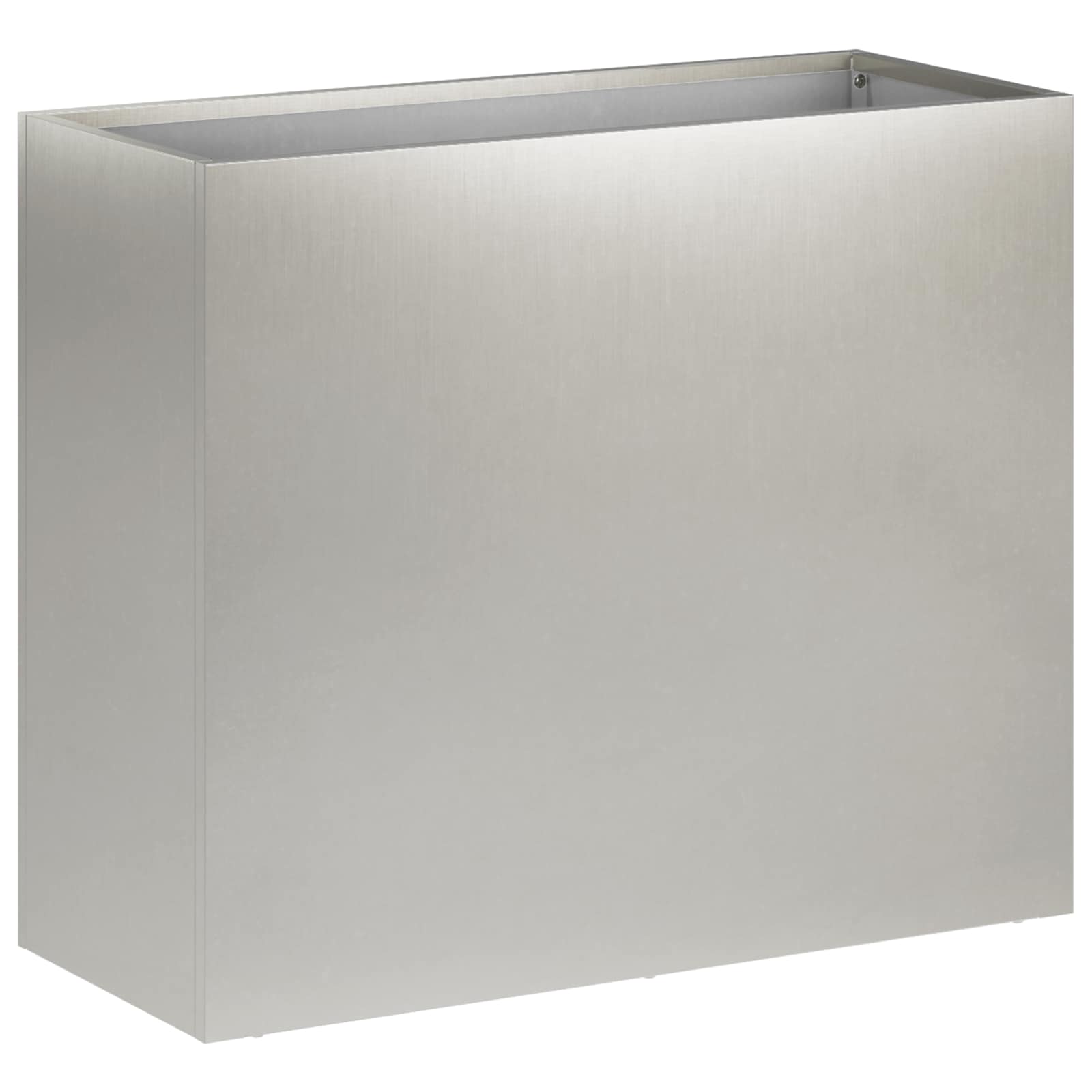 Vaso da giardino 2 pz Argento 50 x 20 x 40 cm Acciaio Inox