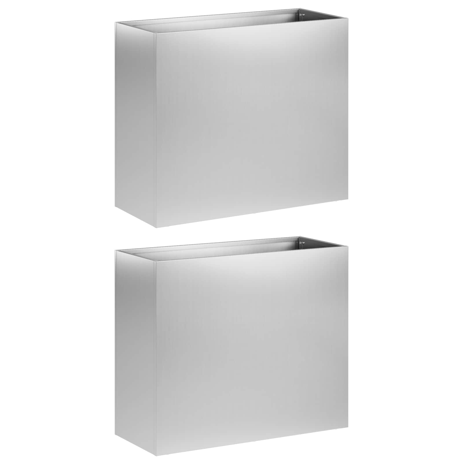 Vaso da giardino 2 pz Argento 50 x 20 x 40 cm Acciaio zincato
