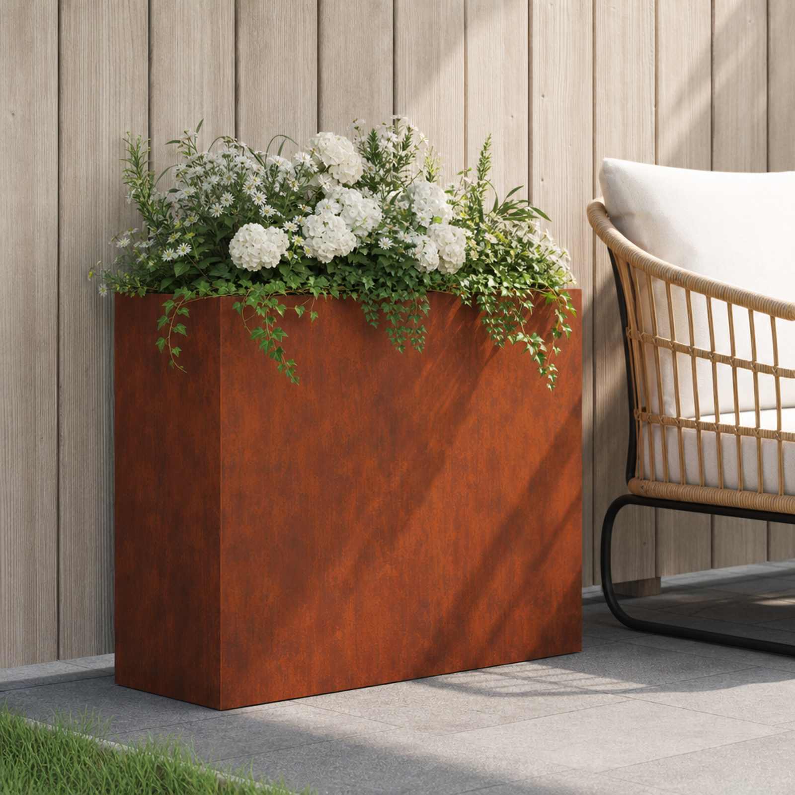 Vaso da giardino Ruggine 50 x 20 x 40 cm Acciaio Corten