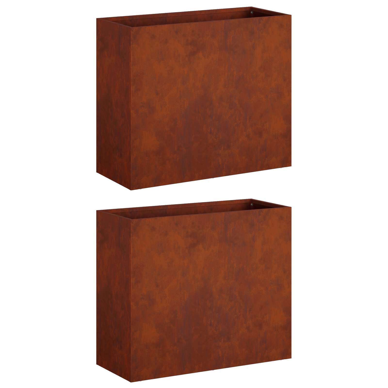 Vaso da giardino 2 pz Ruggine 50 x 20 x 40 cm Acciaio Corten