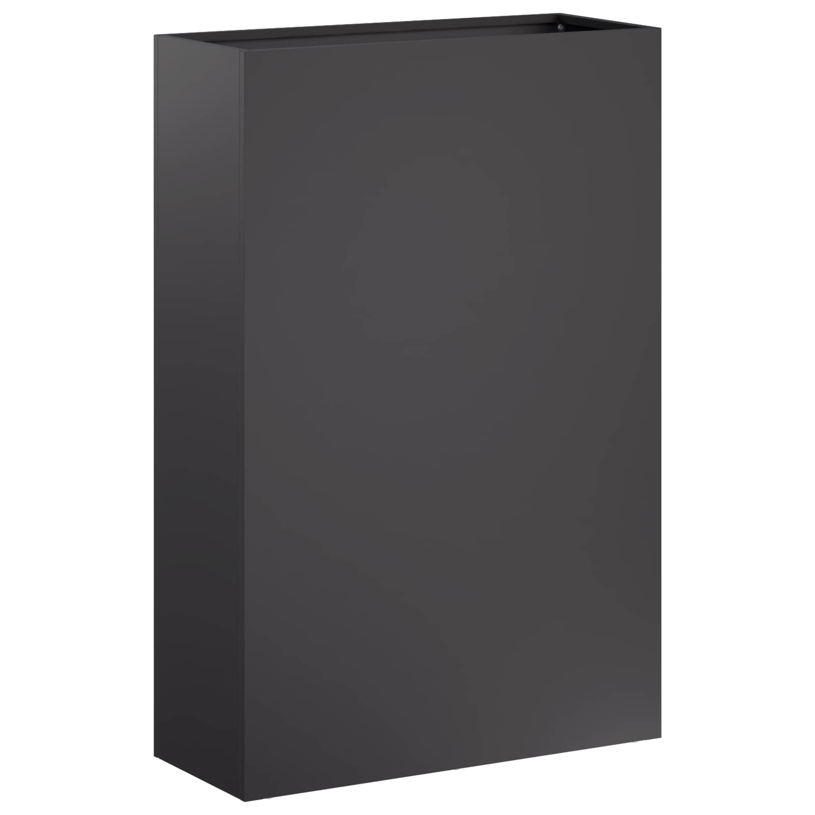 Vaso da giardino Nero 50 x 20 x 75 cm Acciaio laminato a freddo