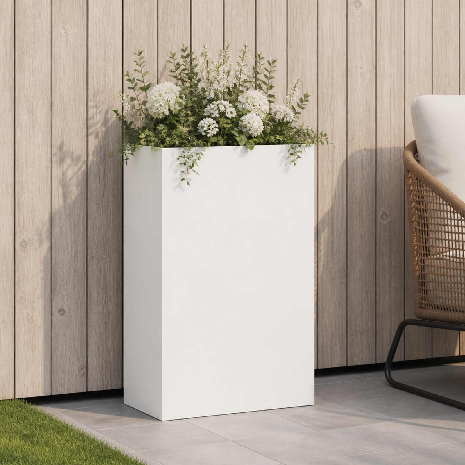 Vaso da giardino Bianco 50 x 20 x 75 cm