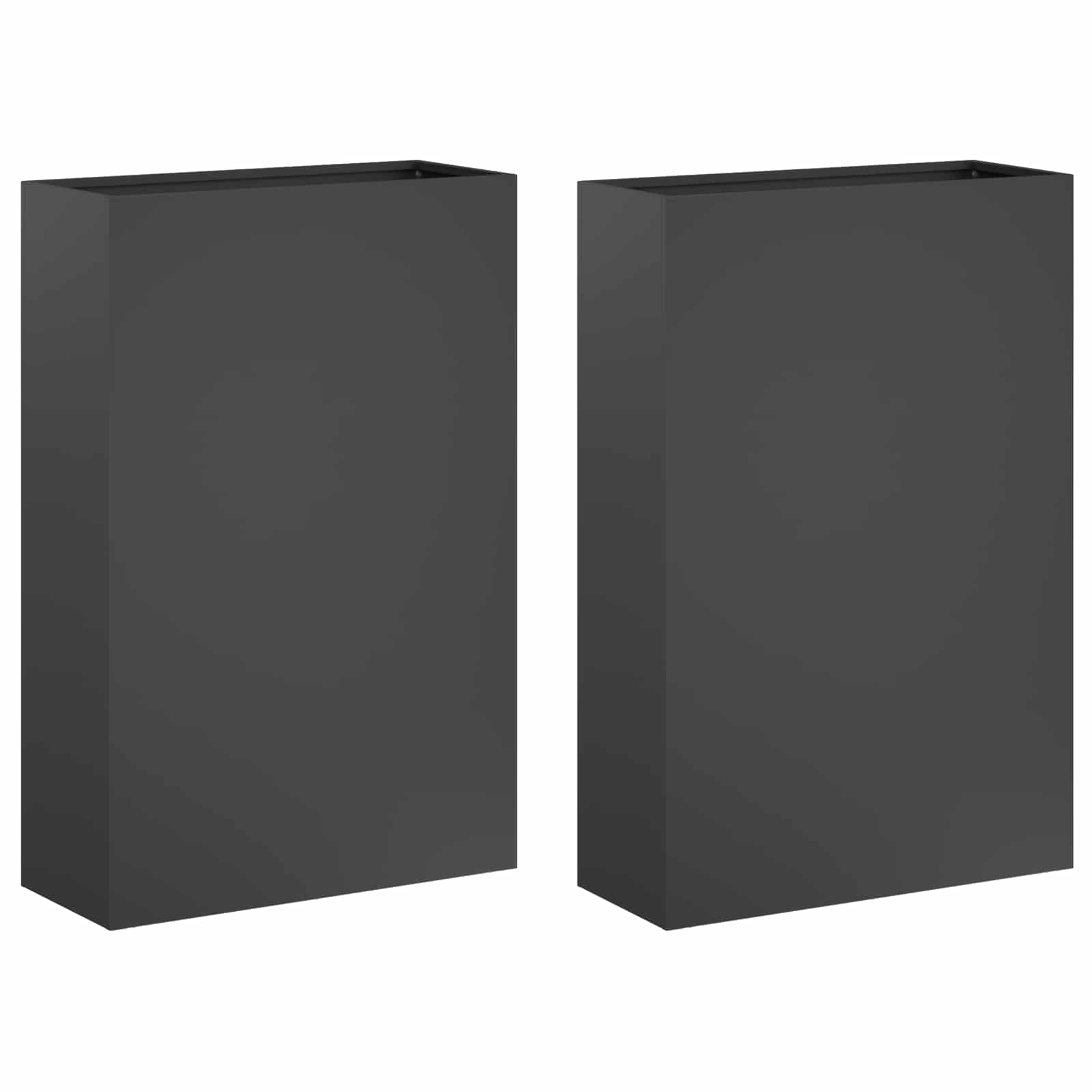 Vaso da giardino 2 pz Antracite 50 x 20 x 75 cm