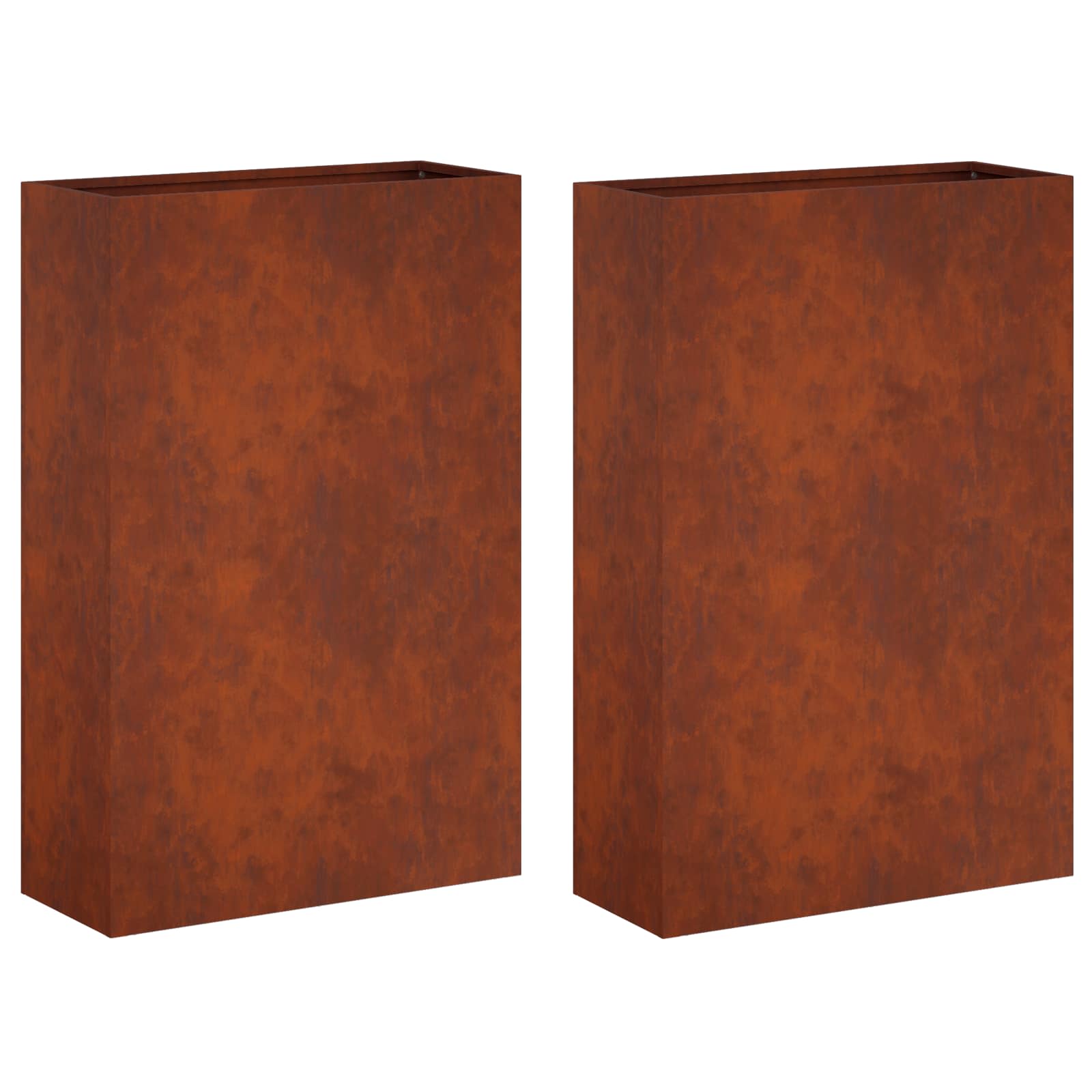 Vaso da giardino 2 pz Ruggine 50 x 20 x 75 cm Acciaio Corten