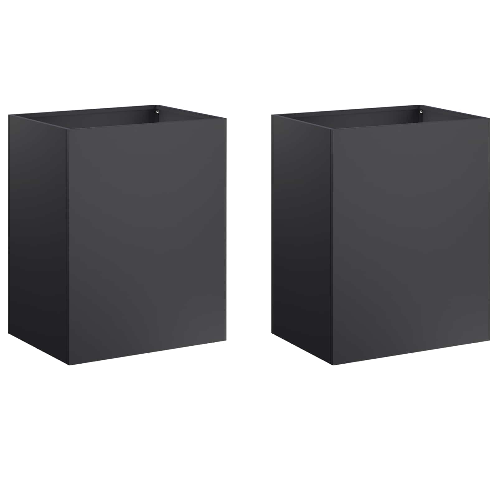 Vaso da giardino 2 pz Nero 40 x 30 x 50 cm