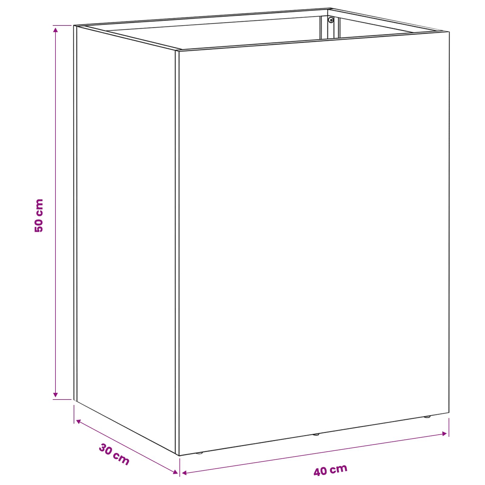 Vaso da giardino 2 pz Nero 40 x 30 x 50 cm