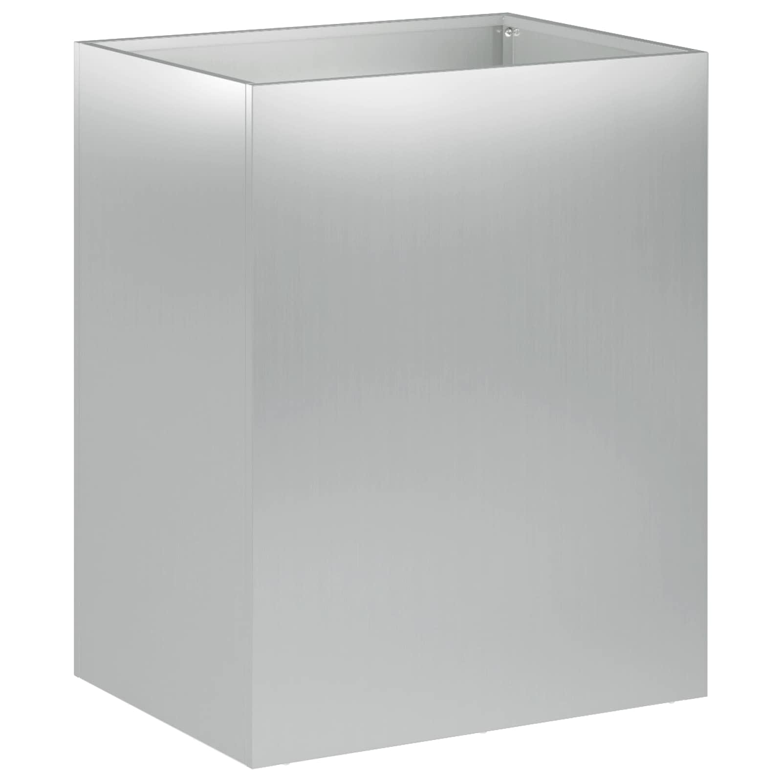 Vaso da giardino 2 pz Argento 40 x 30 x 50 cm Acciaio zincato