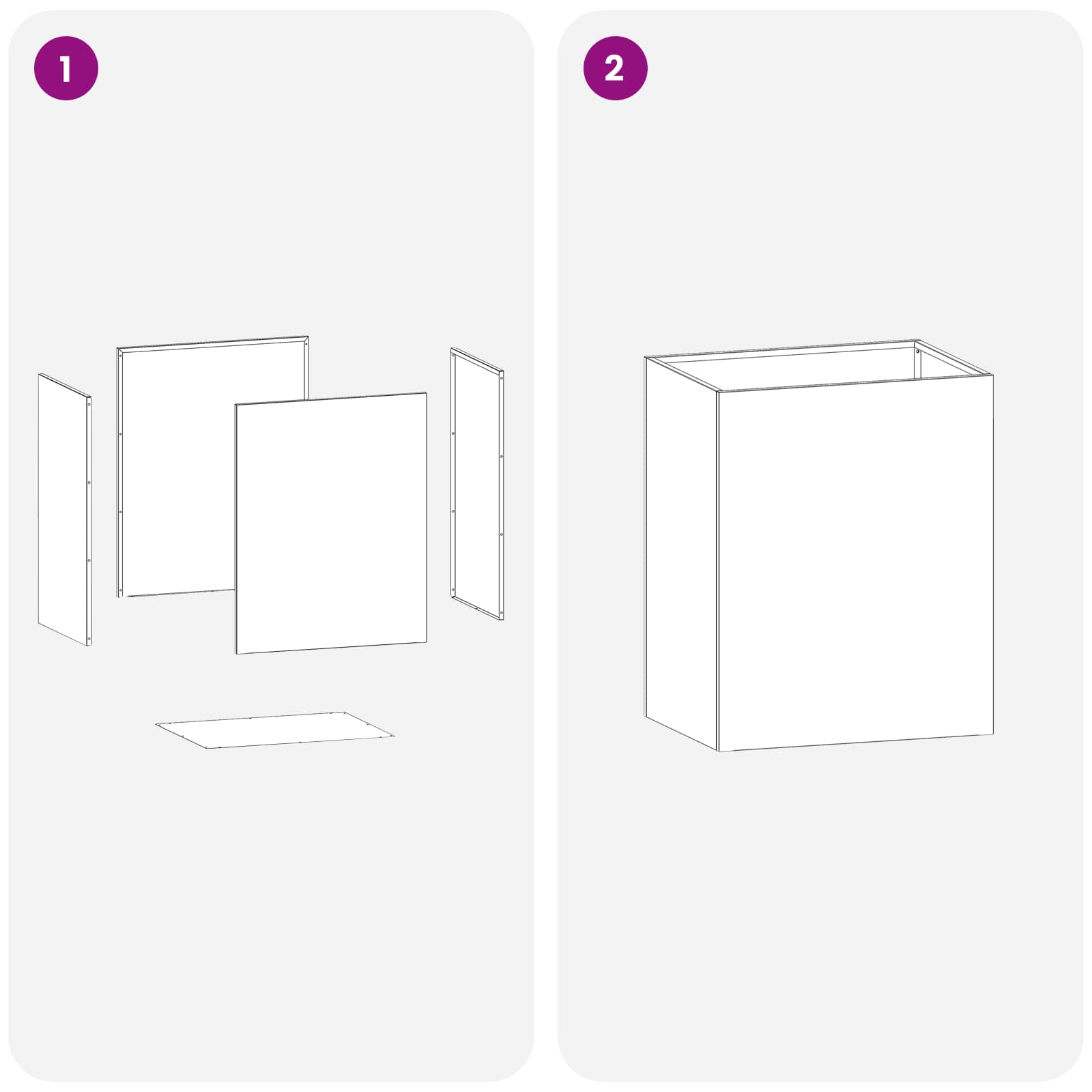 Vaso da giardino 2 pz Argento 40 x 30 x 50 cm Acciaio zincato
