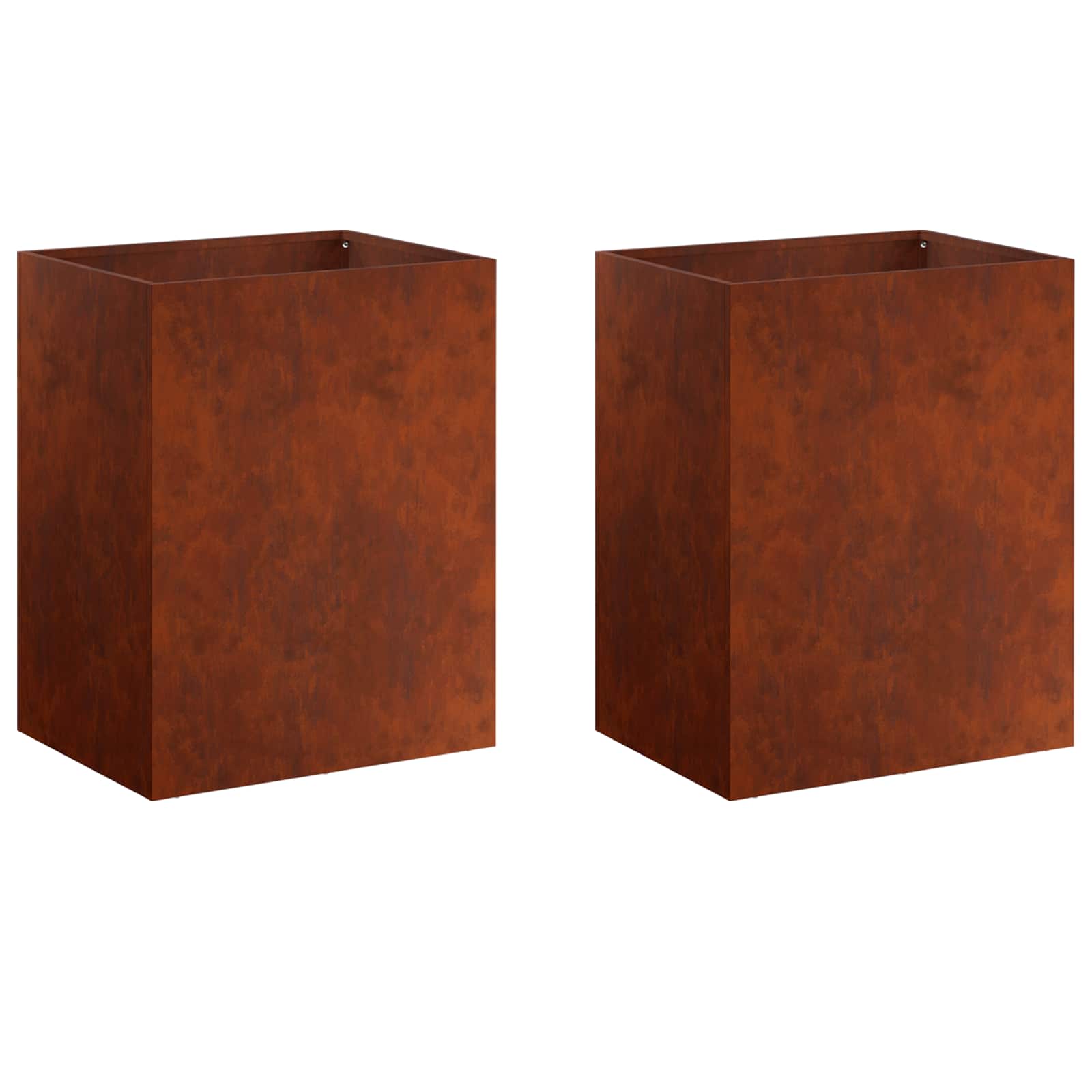 Vaso da giardino 2 pz Ruggine 40 x 30 x 50 cm Acciaio Corten