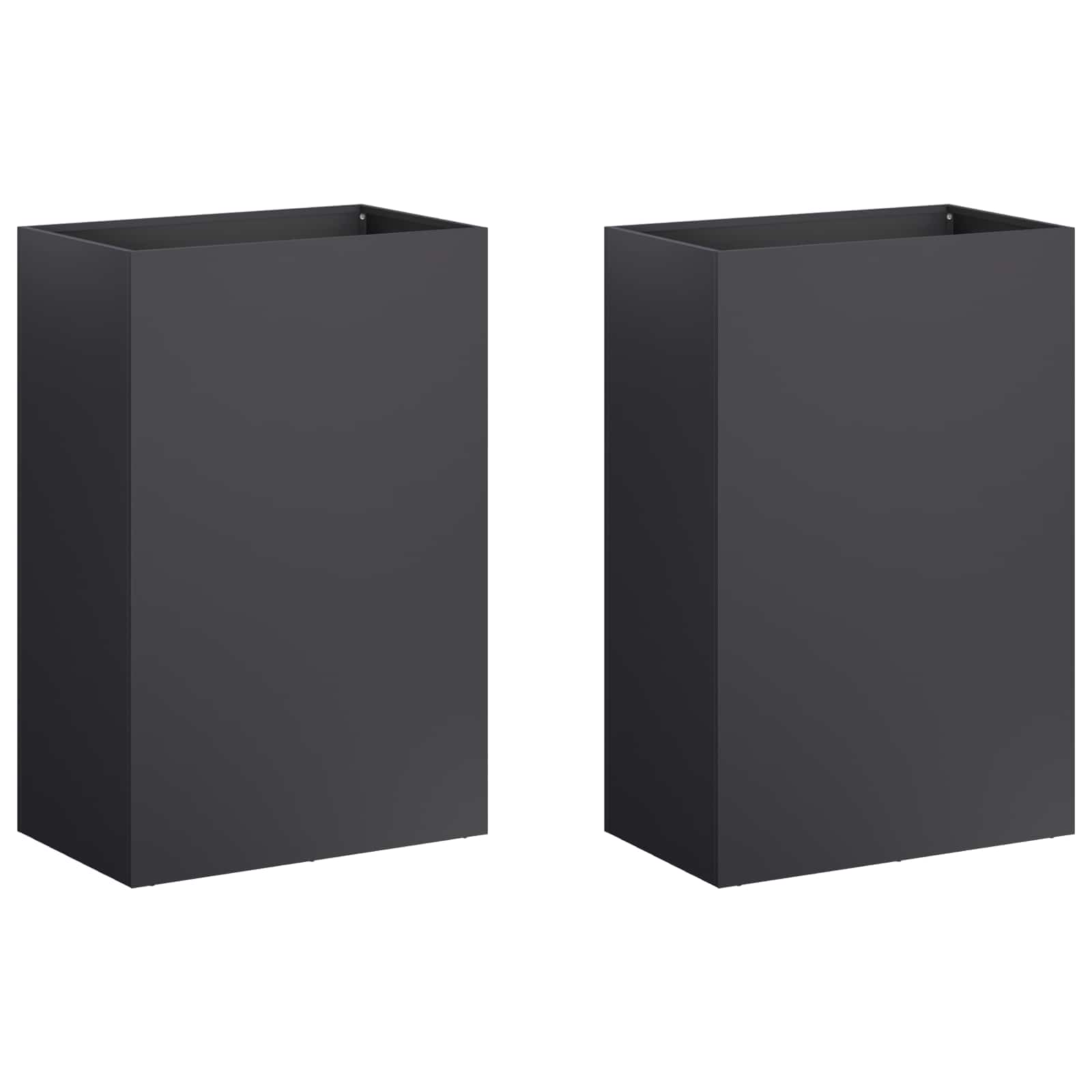 Vaso da giardino 2 pz Nero 40 x 30 x 75 cm