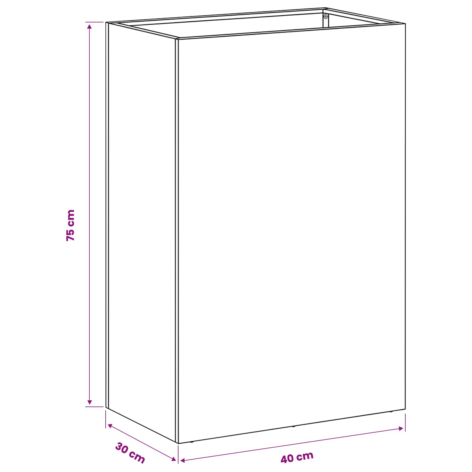 Vaso da giardino Bianco 40 x 30 x 75 cm