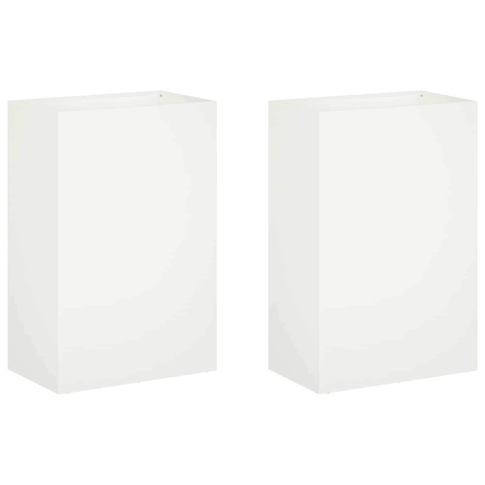 Vaso da giardino 2 pz Bianco 40 x 30 x 75 cm