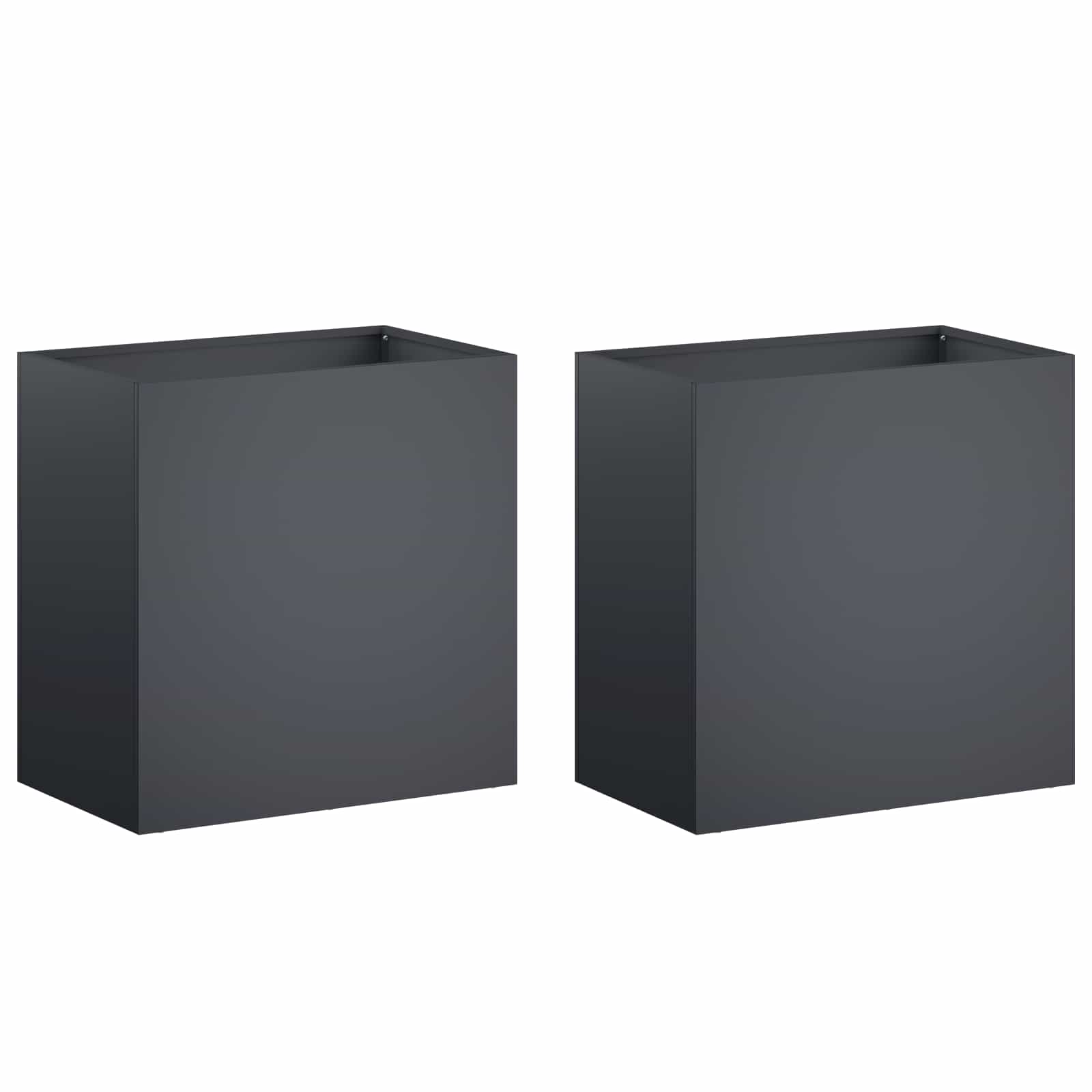 Vaso da giardino 2 pz Antracite 50 x 30 x 40 cm