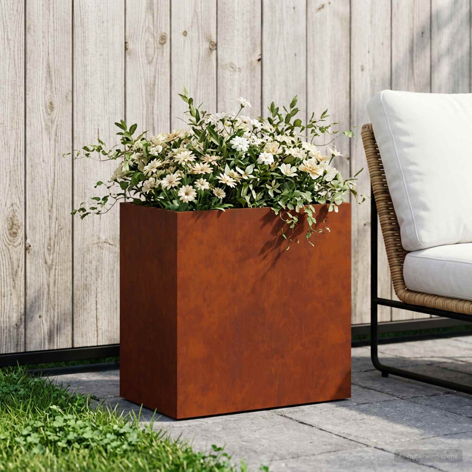Vaso da giardino Ruggine 50 x 30 x 40 cm Acciaio Corten