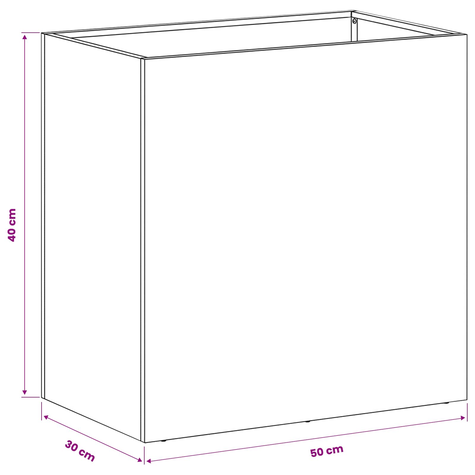 Vaso da giardino Ruggine 50 x 30 x 40 cm Acciaio Corten