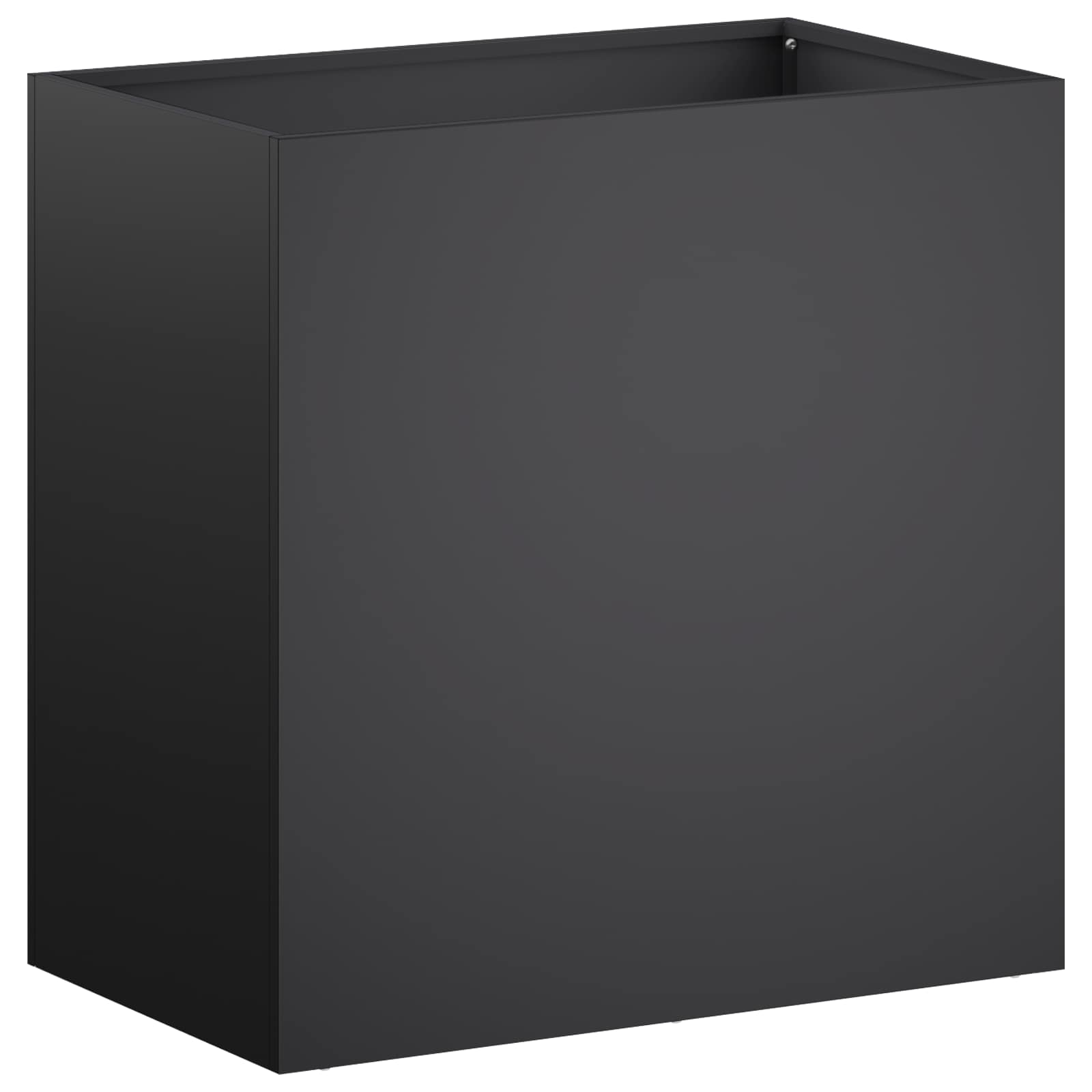 Vaso da giardino Nero 50 x 30 x 50 cm Acciaio laminato a freddo