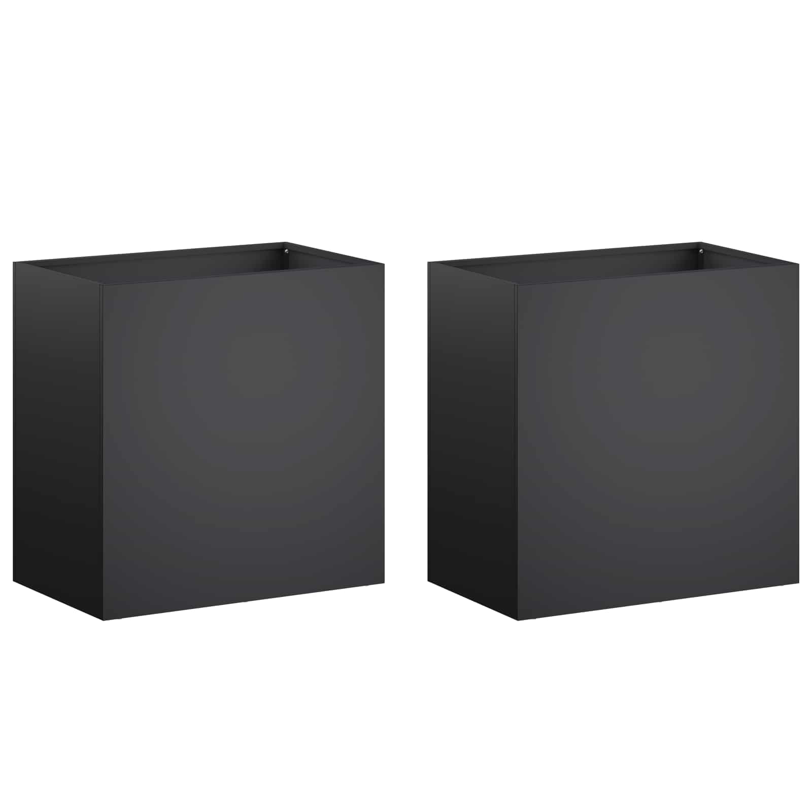 Vaso da giardino 2 pz Nero 50 x 30 x 50 cm