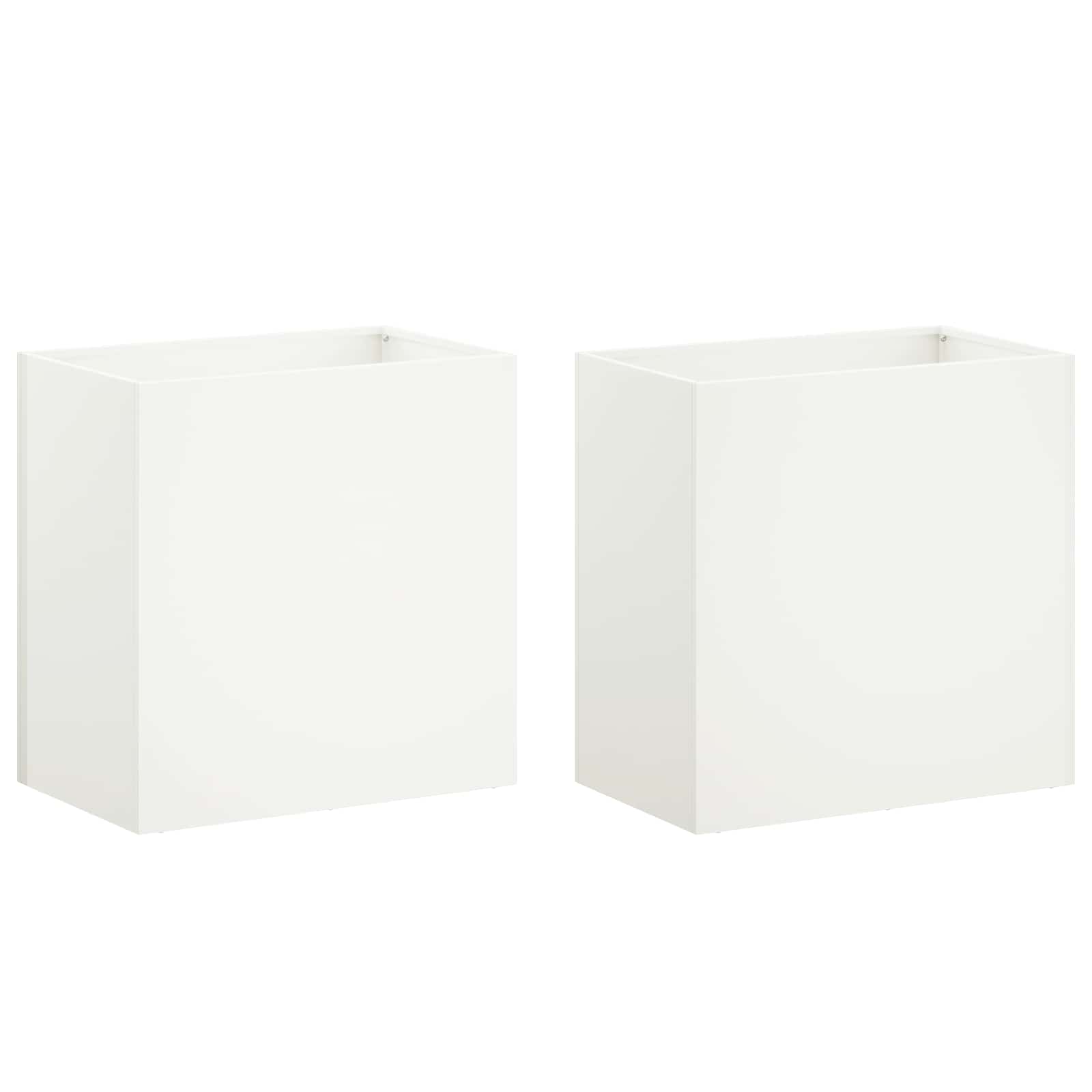 Vaso da giardino 2 pz Bianco 50 x 30 x 50 cm