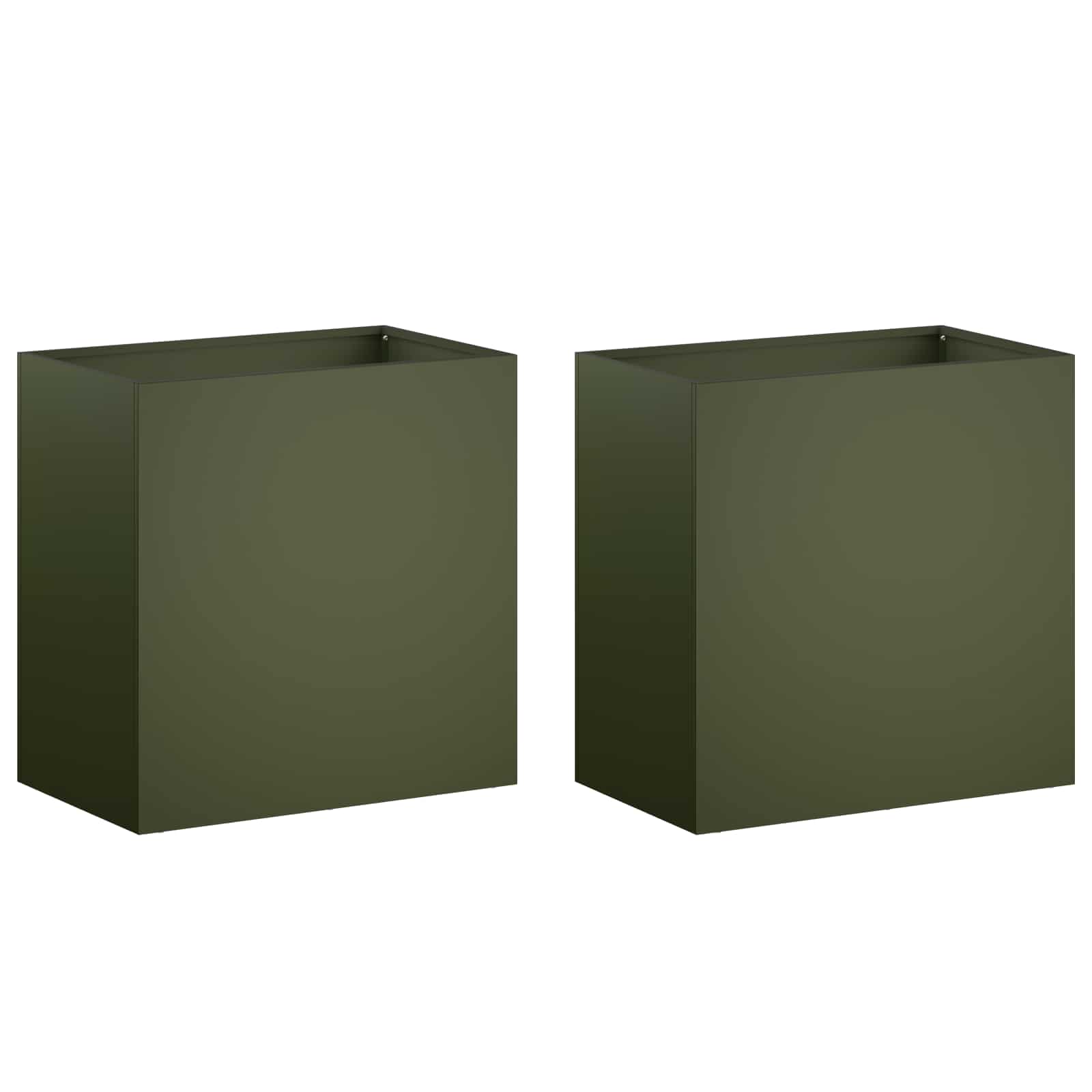 Vaso da giardino 2 pz Verde Oliva 50 x 30 x 50 cm
