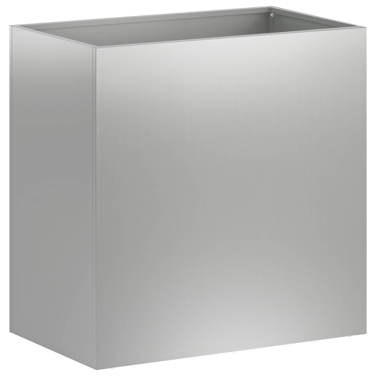 Vaso da giardino 2 pz Argento 50 x 30 x 50 cm Acciaio zincato
