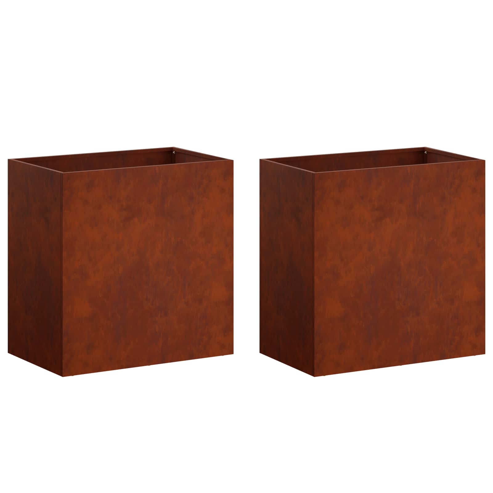 Vaso da giardino 2 pz Ruggine 50 x 30 x 50 cm Acciaio Corten