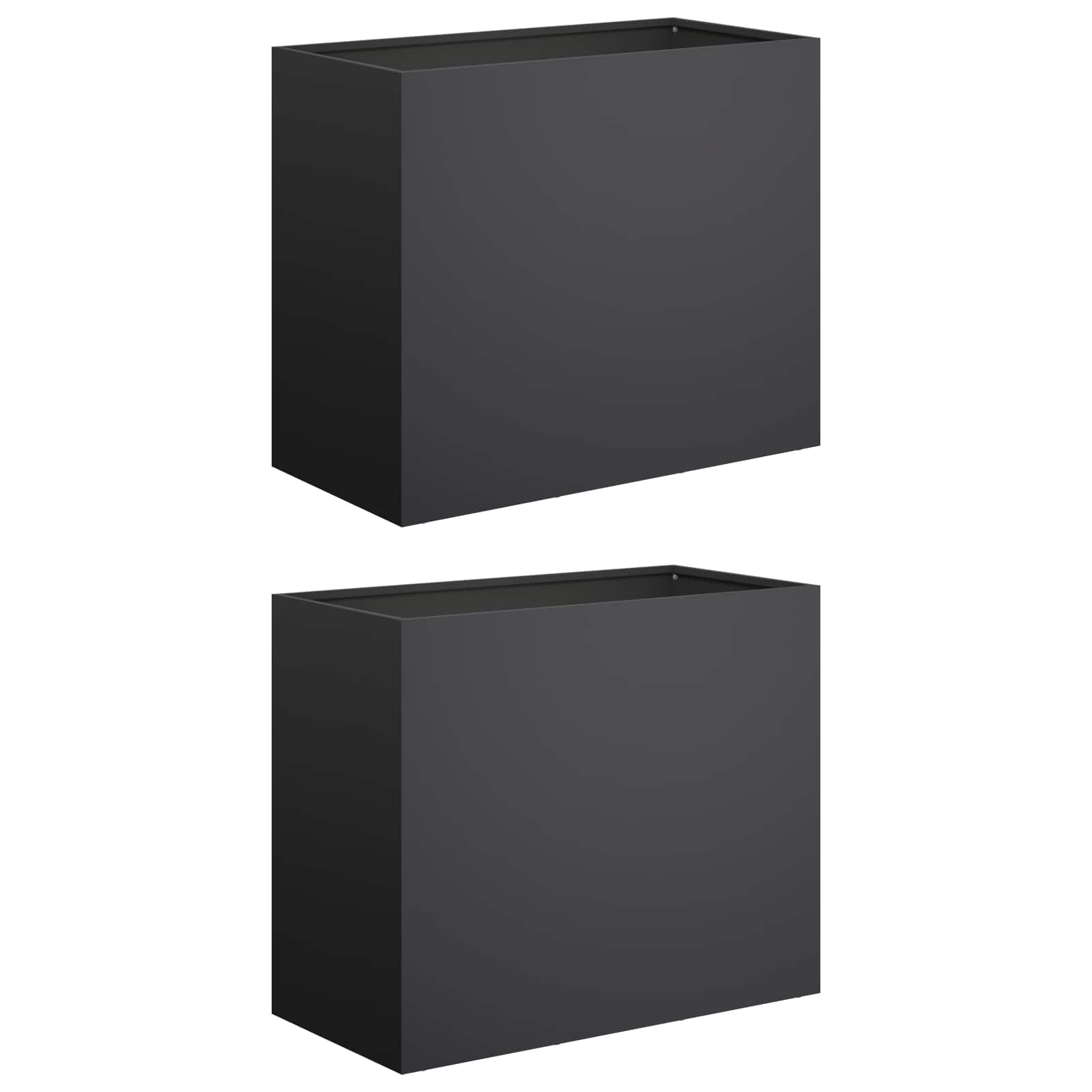 Vaso da giardino 2 pz Nero 60 x 30 x 40 cm