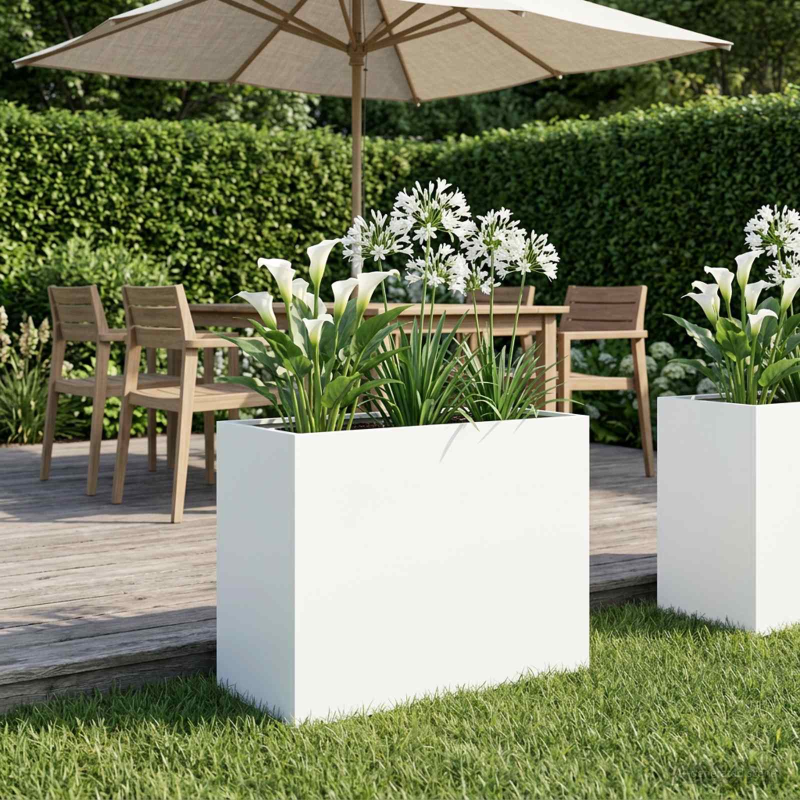 Vaso da giardino Bianco 60 x 30 x 40 cm