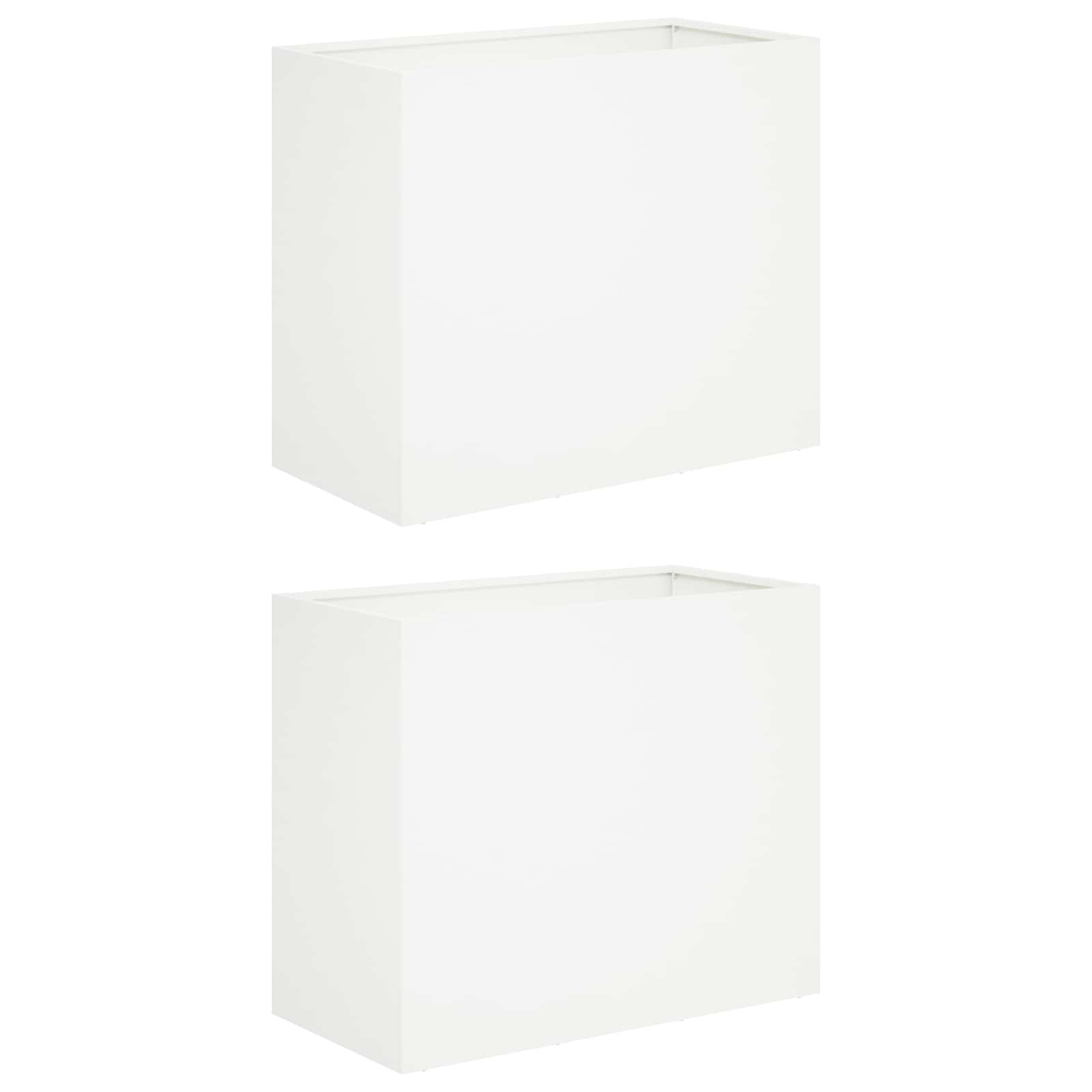 Vaso da giardino 2 pz Bianco 60 x 30 x 40 cm