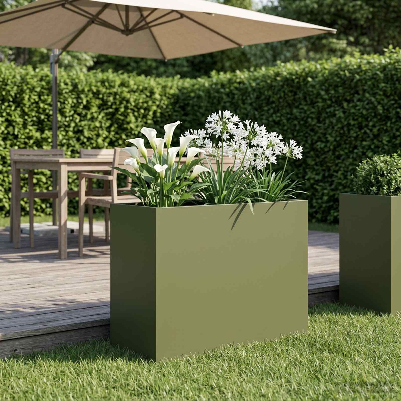 Vaso da giardino Verde Oliva 60 x 30 x 40 cm
