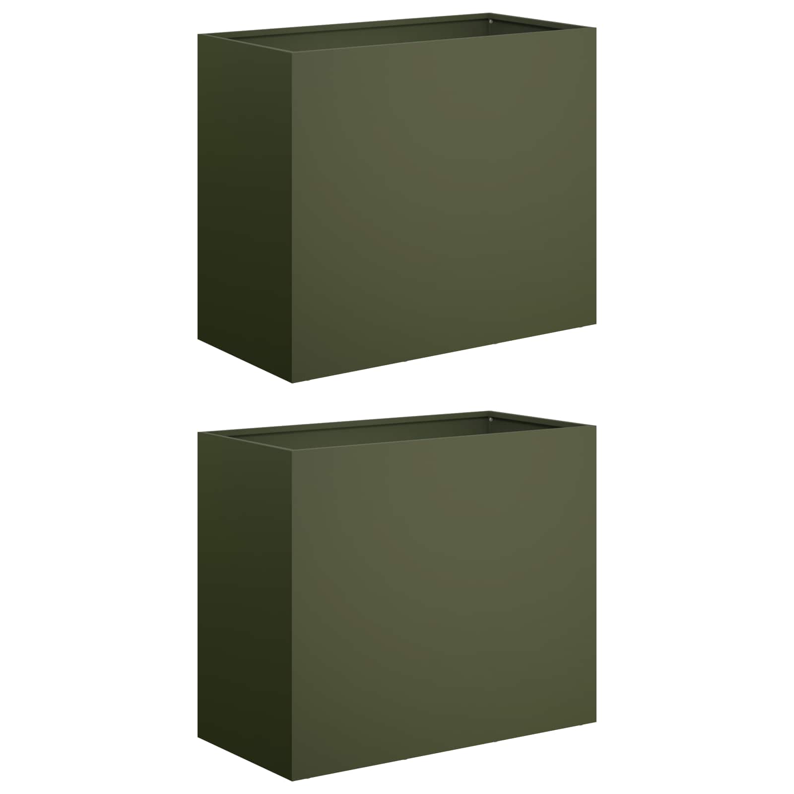 Vaso da giardino 2 pz Verde Oliva 60 x 30 x 40 cm