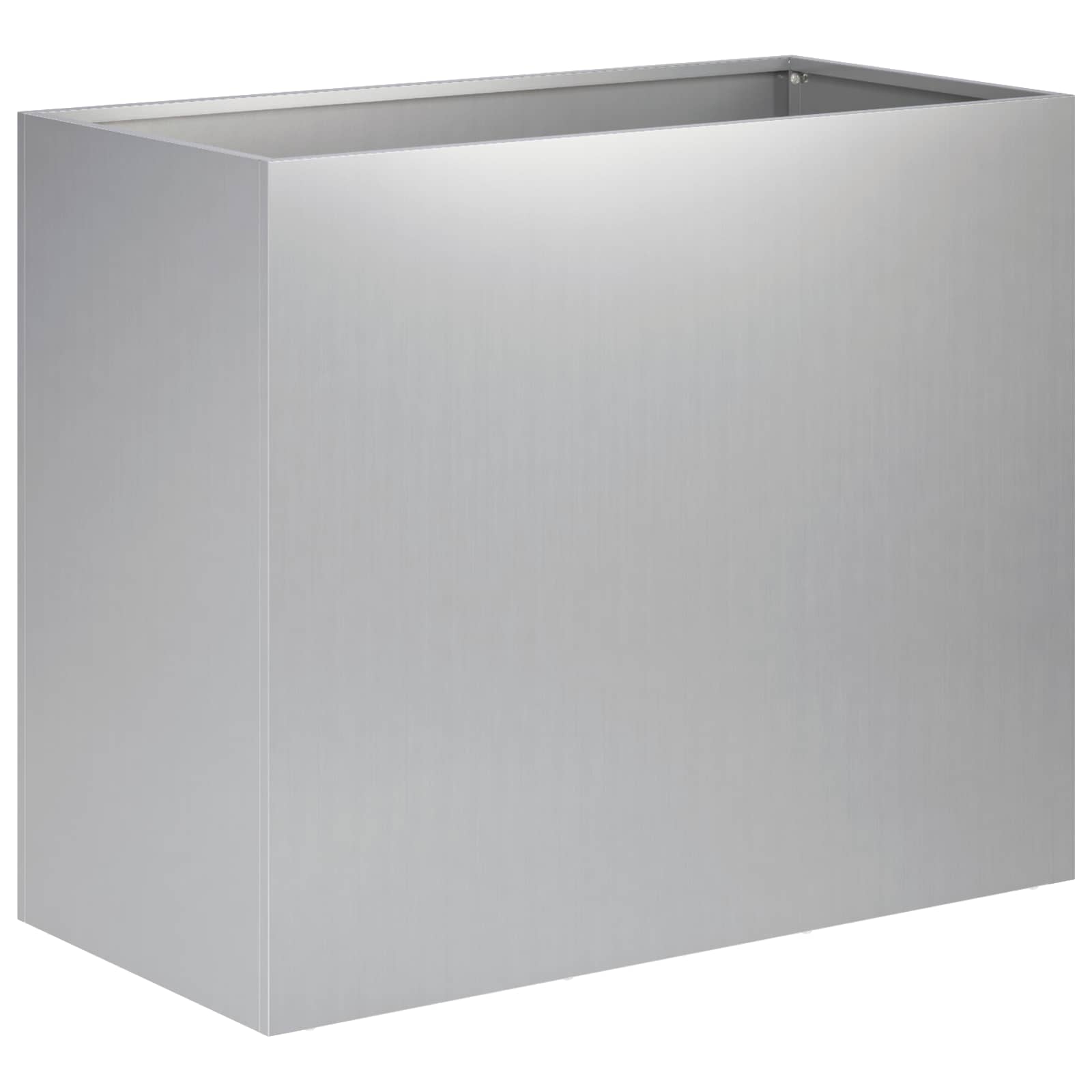 Vaso da giardino 2 pz Argento 60 x 30 x 40 cm Acciaio zincato