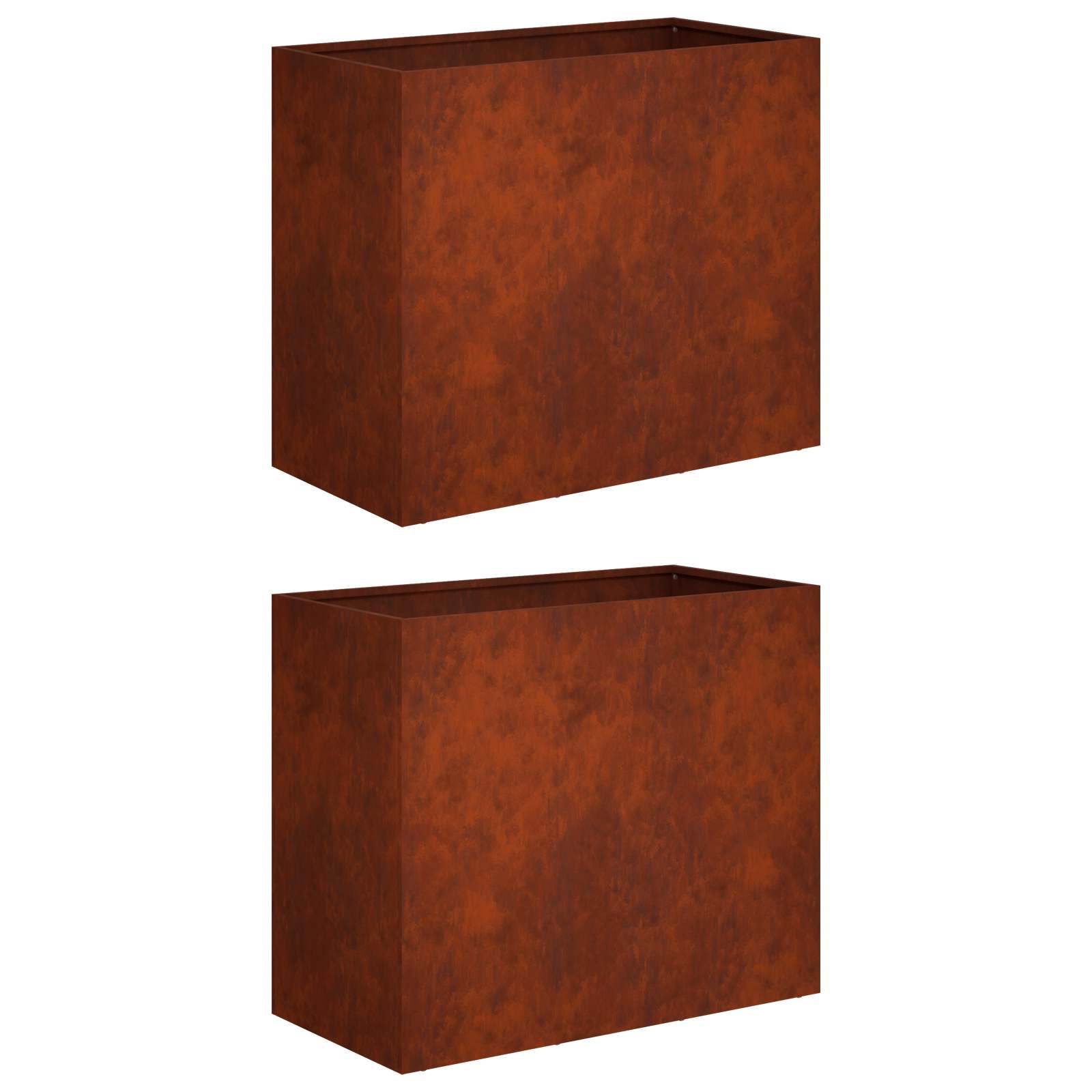 Vaso da giardino 2 pz Ruggine 60 x 30 x 40 cm Acciaio Corten