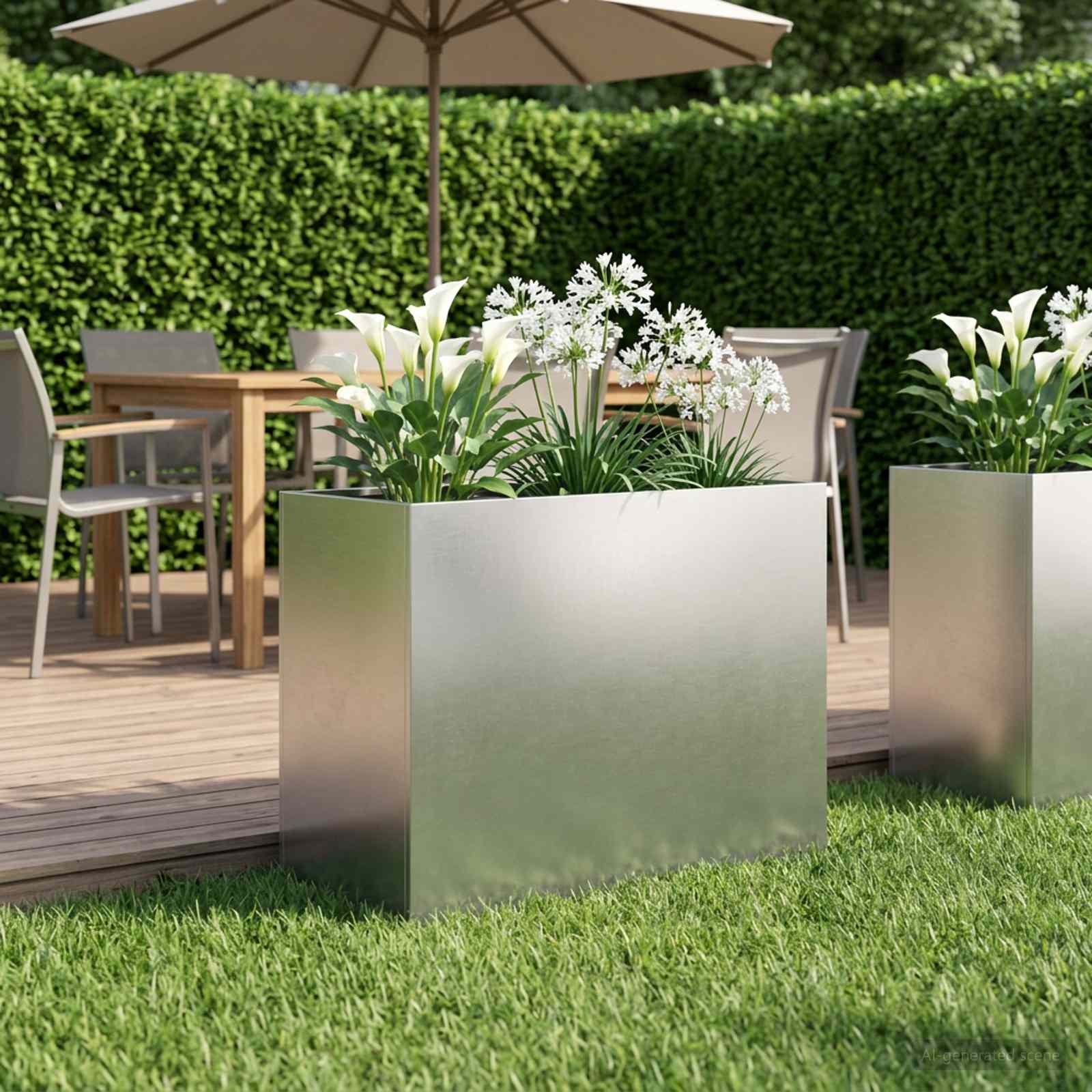 Vaso da giardino Argento 60 x 30 x 50 cm Acciaio Inox