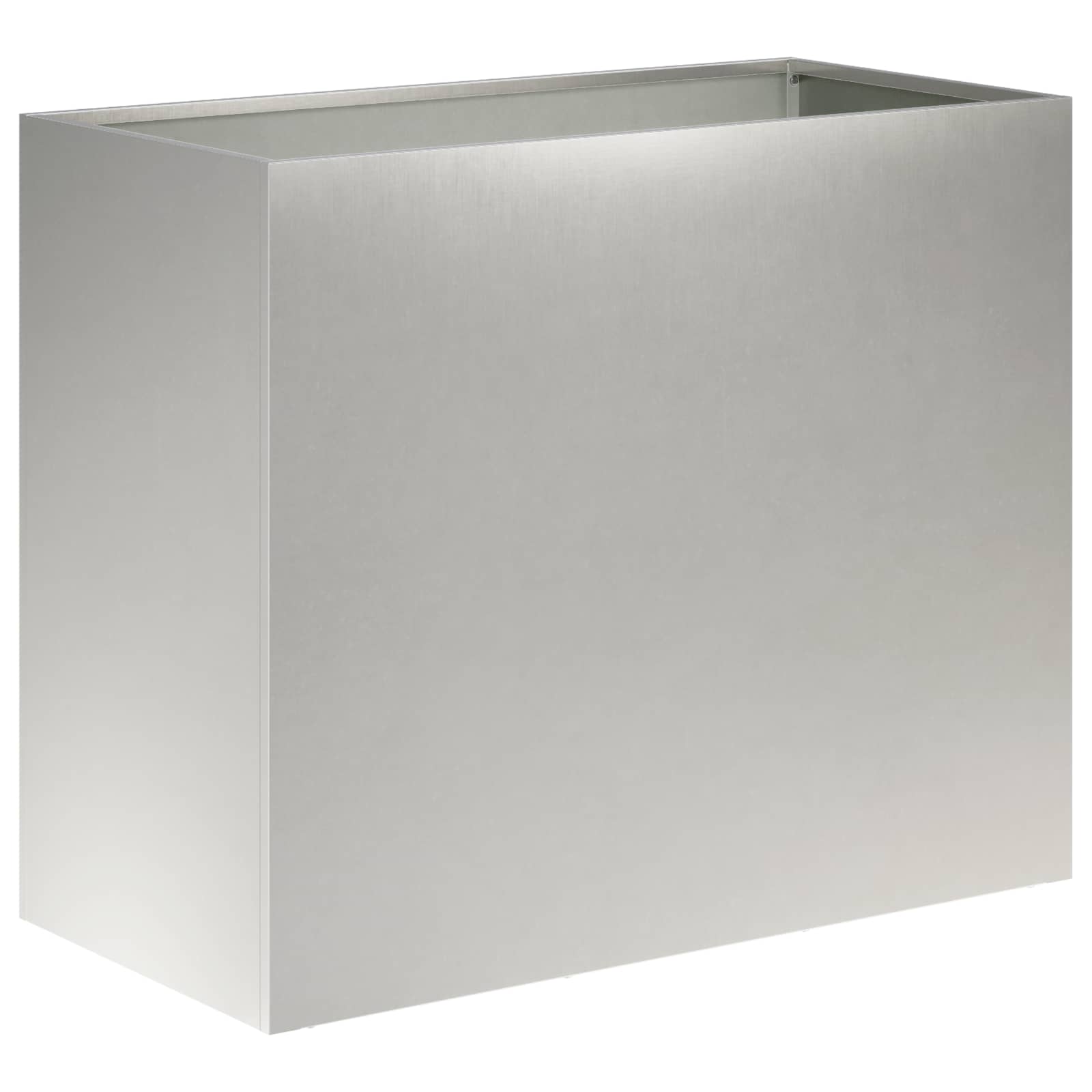 Vaso da giardino 2 pz Argento 60 x 30 x 50 cm Acciaio Inox