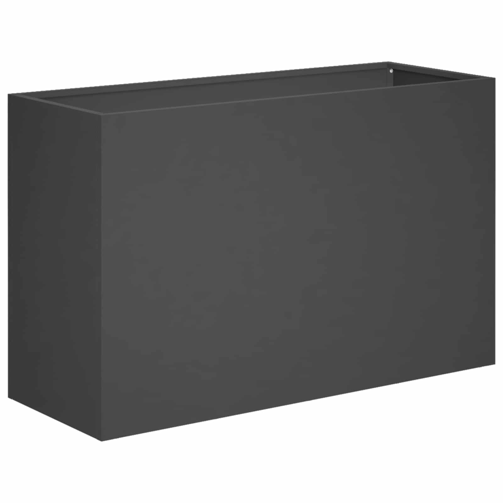 Vaso da giardino Nero 80 x 30 x 40 cm Acciaio laminato a freddo