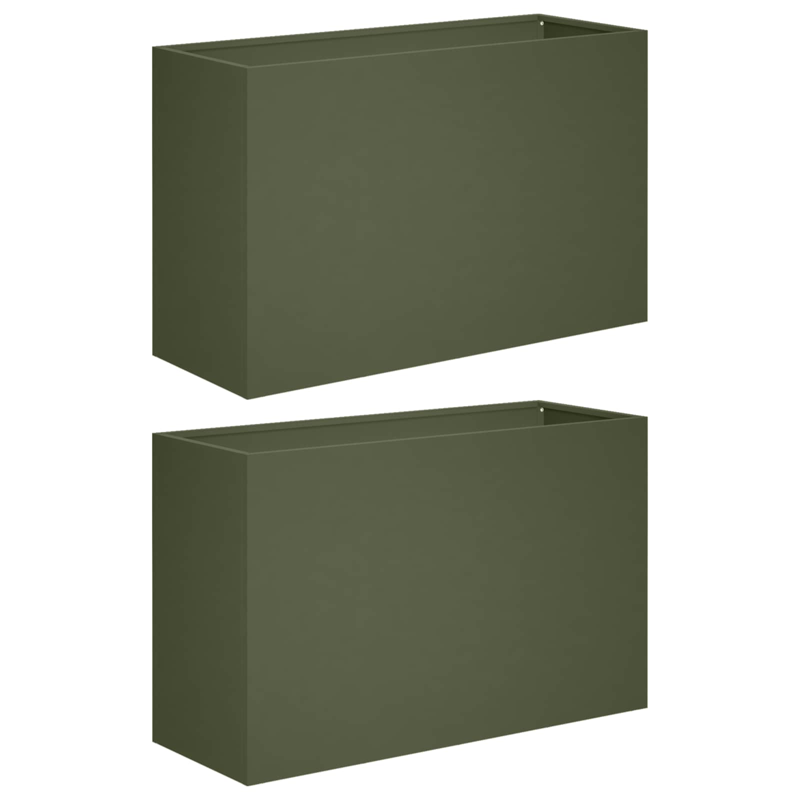 Vaso da giardino 2 pz Verde Oliva 80 x 30 x 40 cm