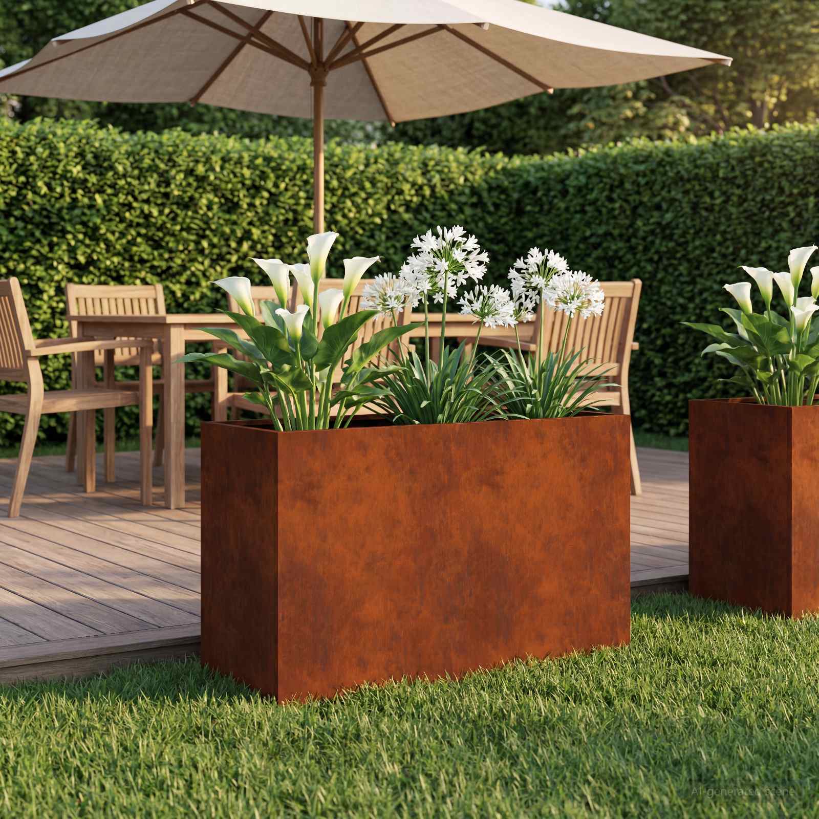 Vaso da giardino Ruggine 80 x 30 x 40 cm Acciaio Corten