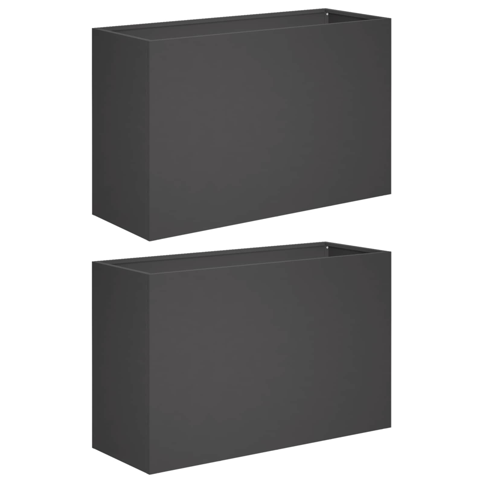 Vaso da giardino 2 pz Nero 80 x 30 x 50 cm