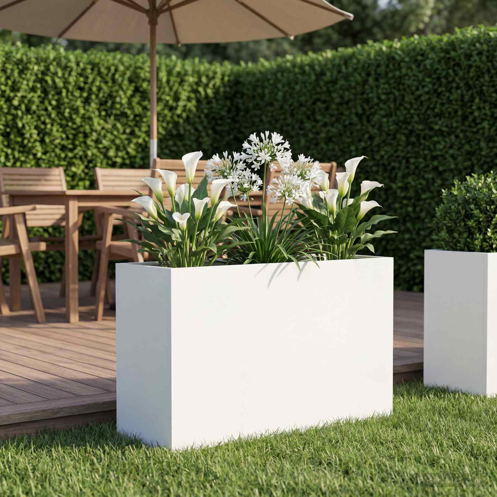 Vaso da giardino Bianco 80 x 30 x 50 cm