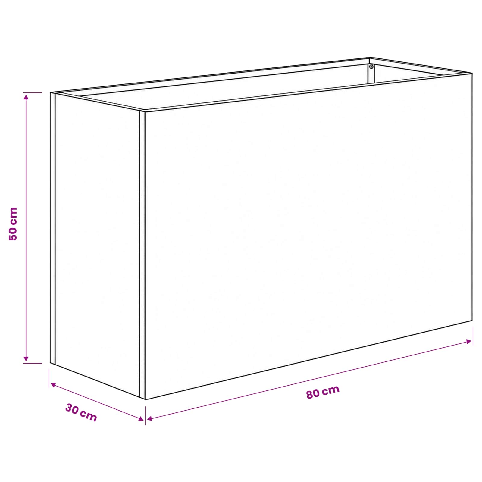 Vaso da giardino Argento 80 x 30 x 50 cm Acciaio Inox