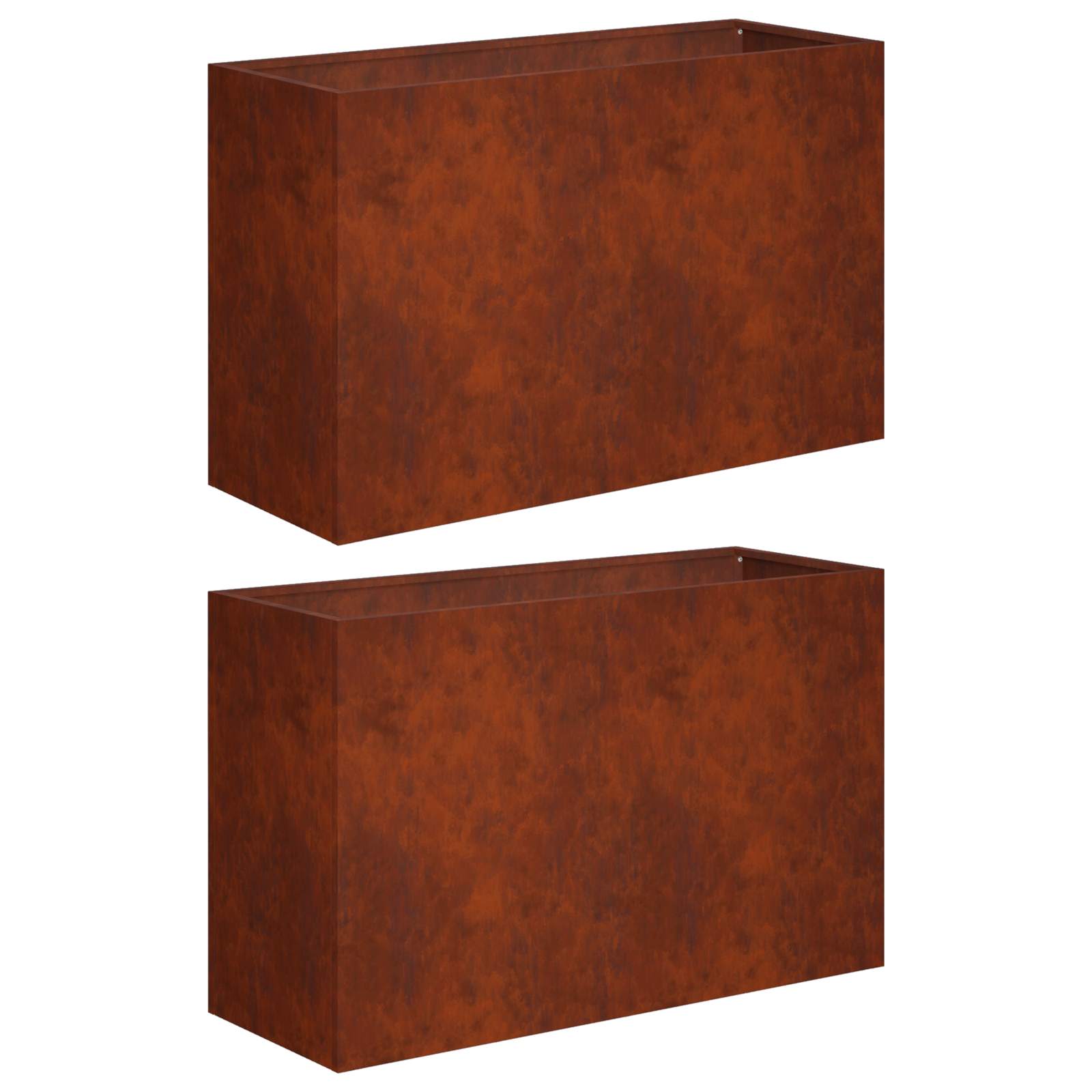 Vaso da giardino 2 pz Ruggine 80 x 30 x 50 cm Acciaio Corten