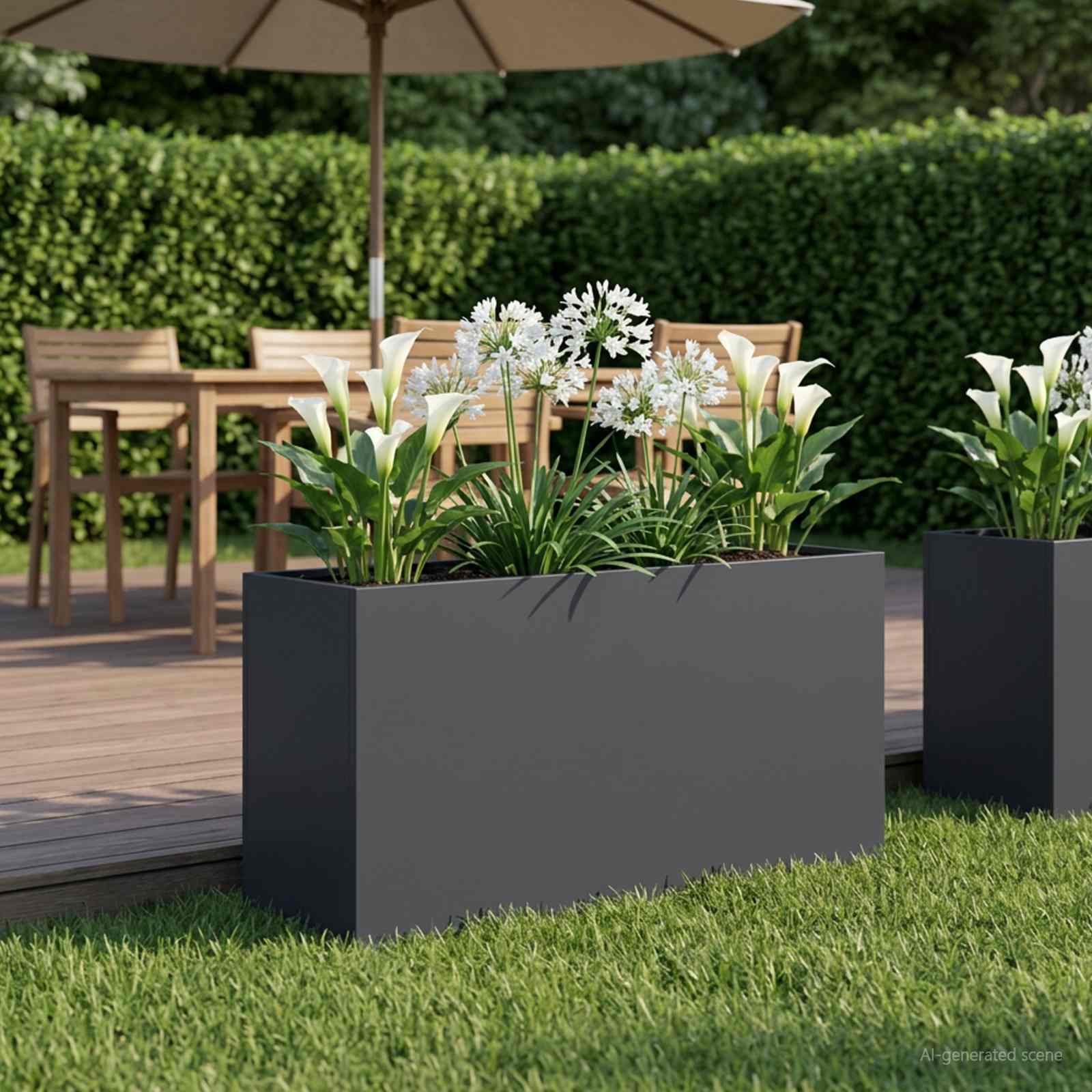 Vaso da giardino Antracite 100 x 30 x 40 cm